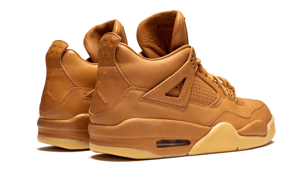 jordan 4 retro ginger wheat+819139-205+diagnol right behind view