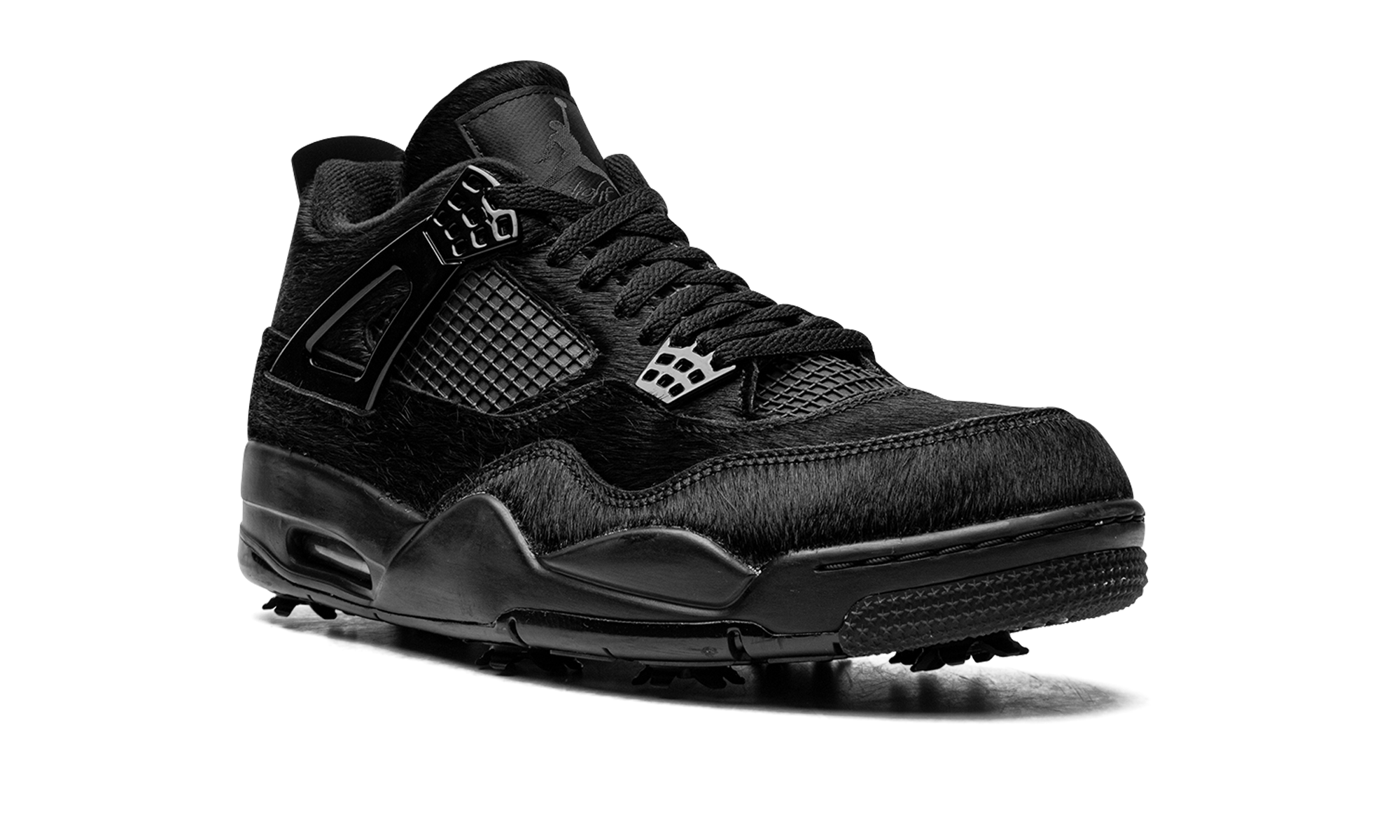 jordan 4 retro golf black cat pony hair+CU9981-001+diagnol right view
