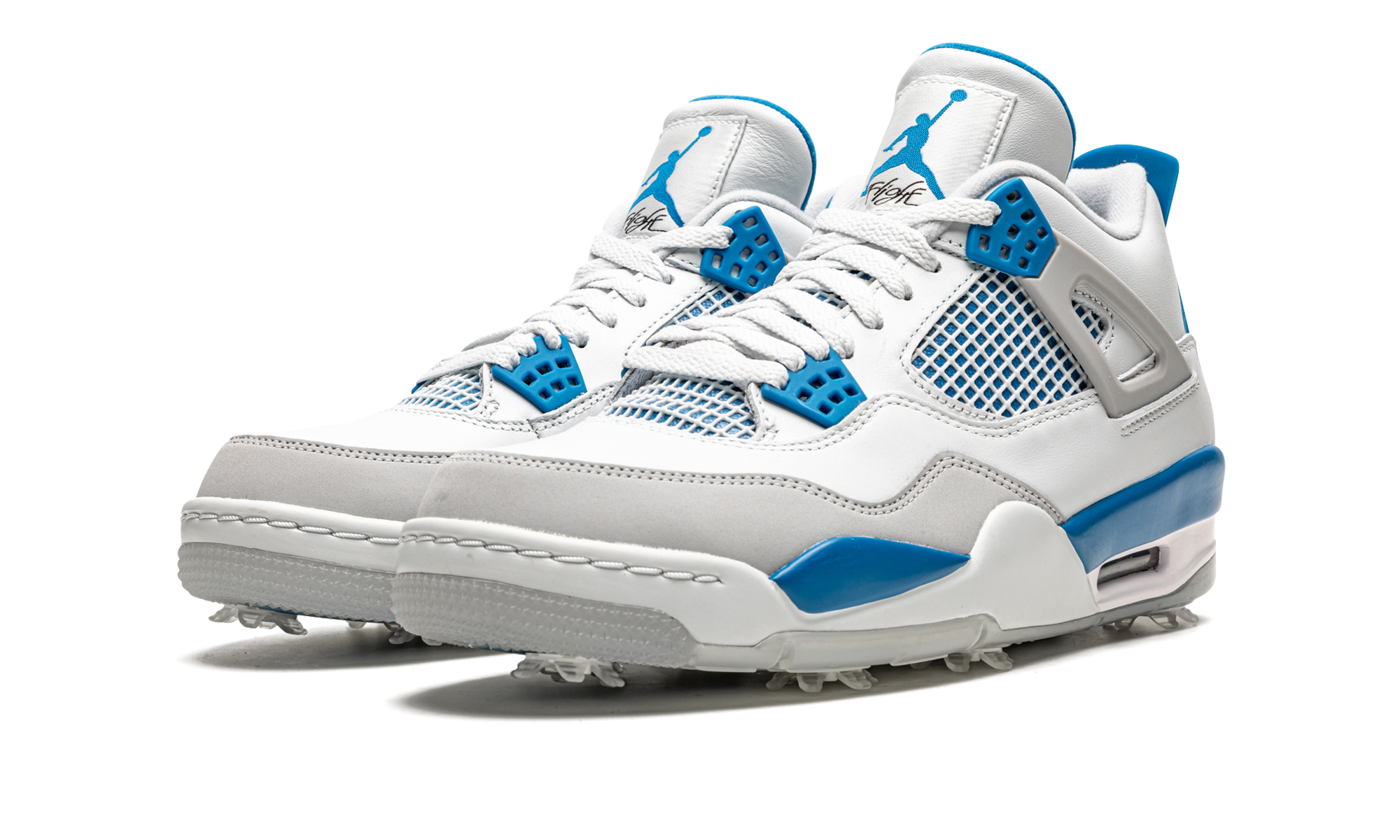 jordan 4 retro golf military blue+CU9981-101+diagnol left view