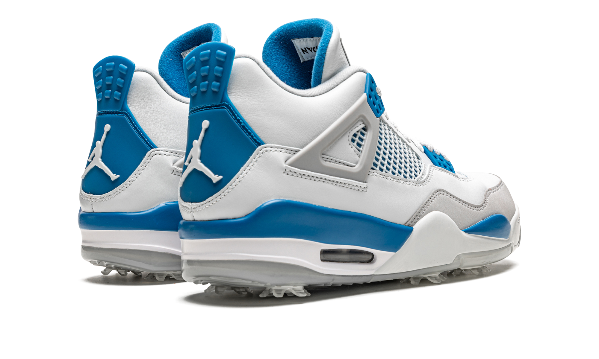 jordan 4 retro golf military blue+CU9981-101+diagnol right behind view