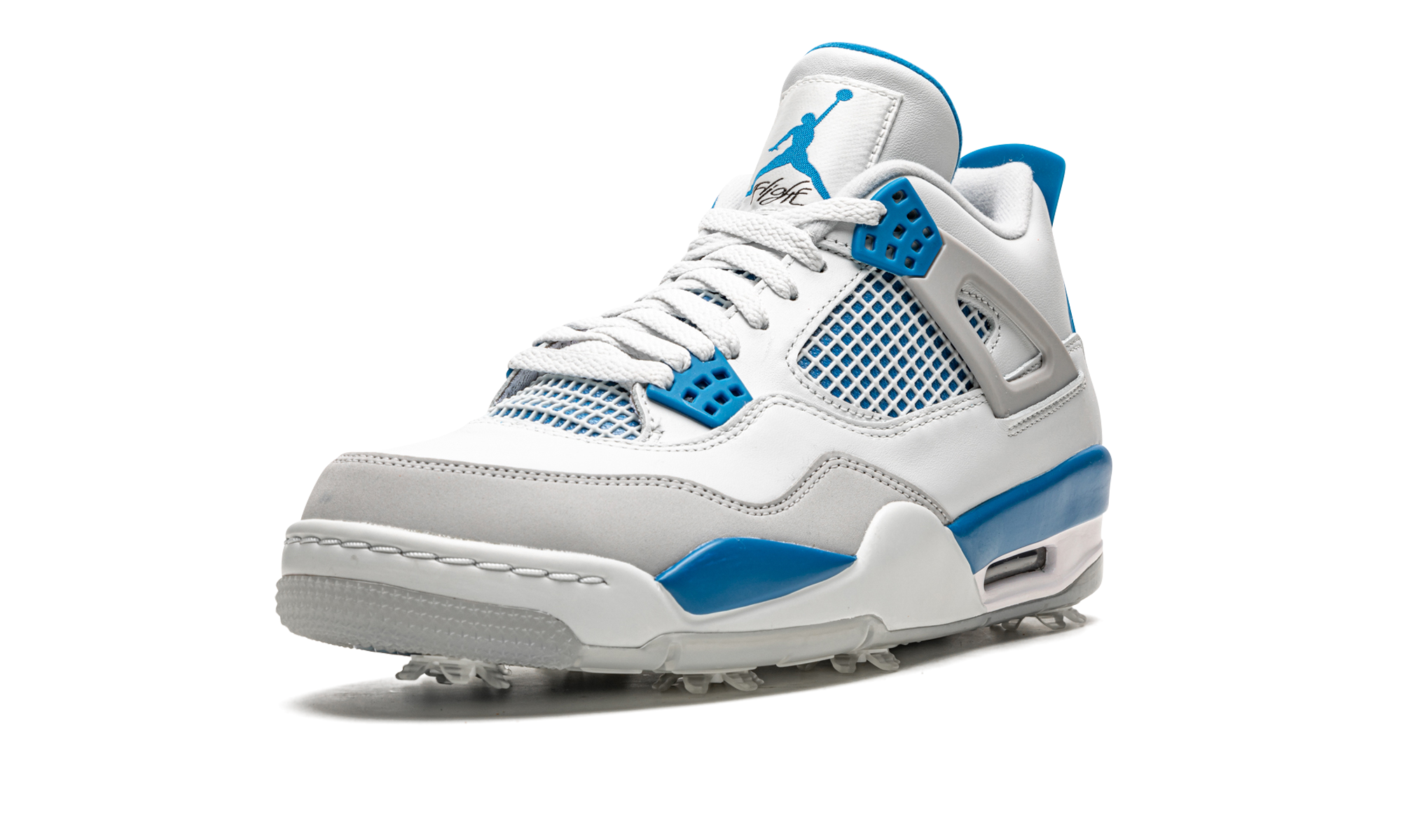 jordan 4 retro golf military blue+CU9981-101+left diagnol single view