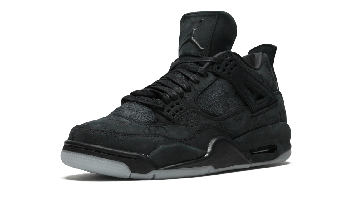 jordan 4 retro kaws black+930155-001+left diagnol single view