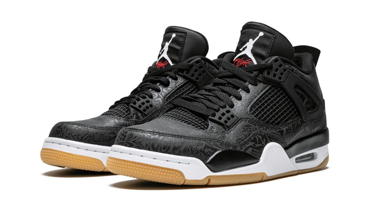 jordan 4 retro laser black gum+CI1184-001+diagnol left view