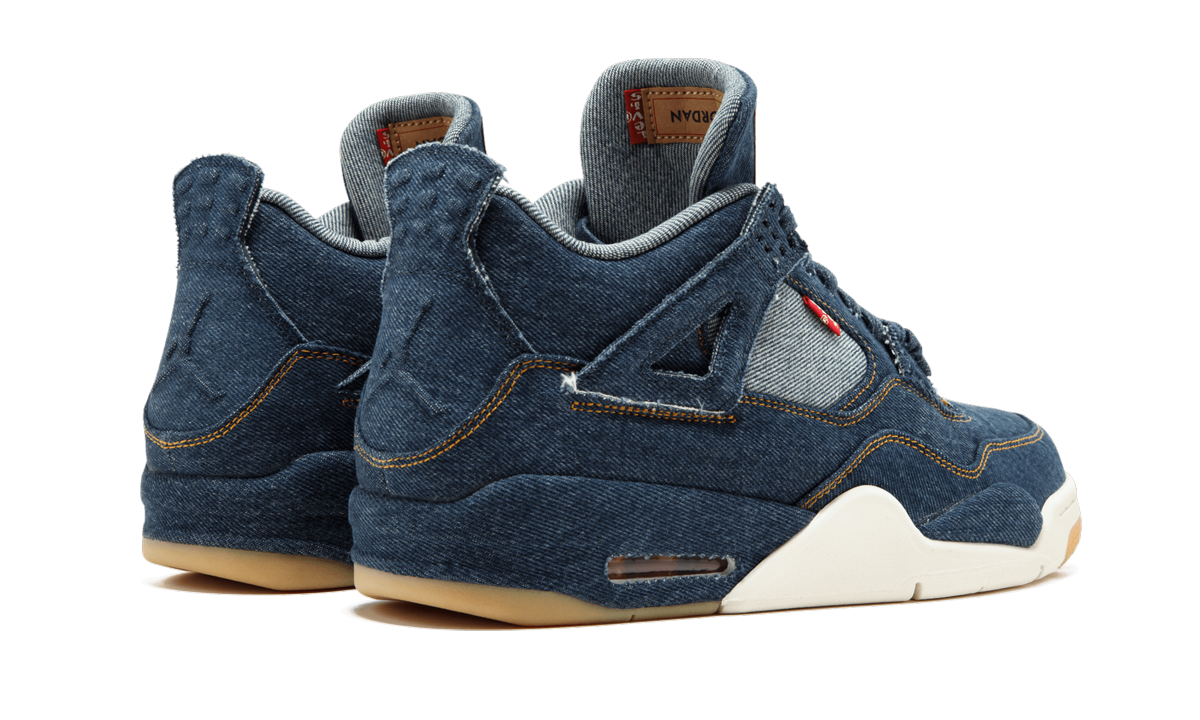 jordan 4 retro levi s denim blank tag+AO2571-401+diagnol right behind view