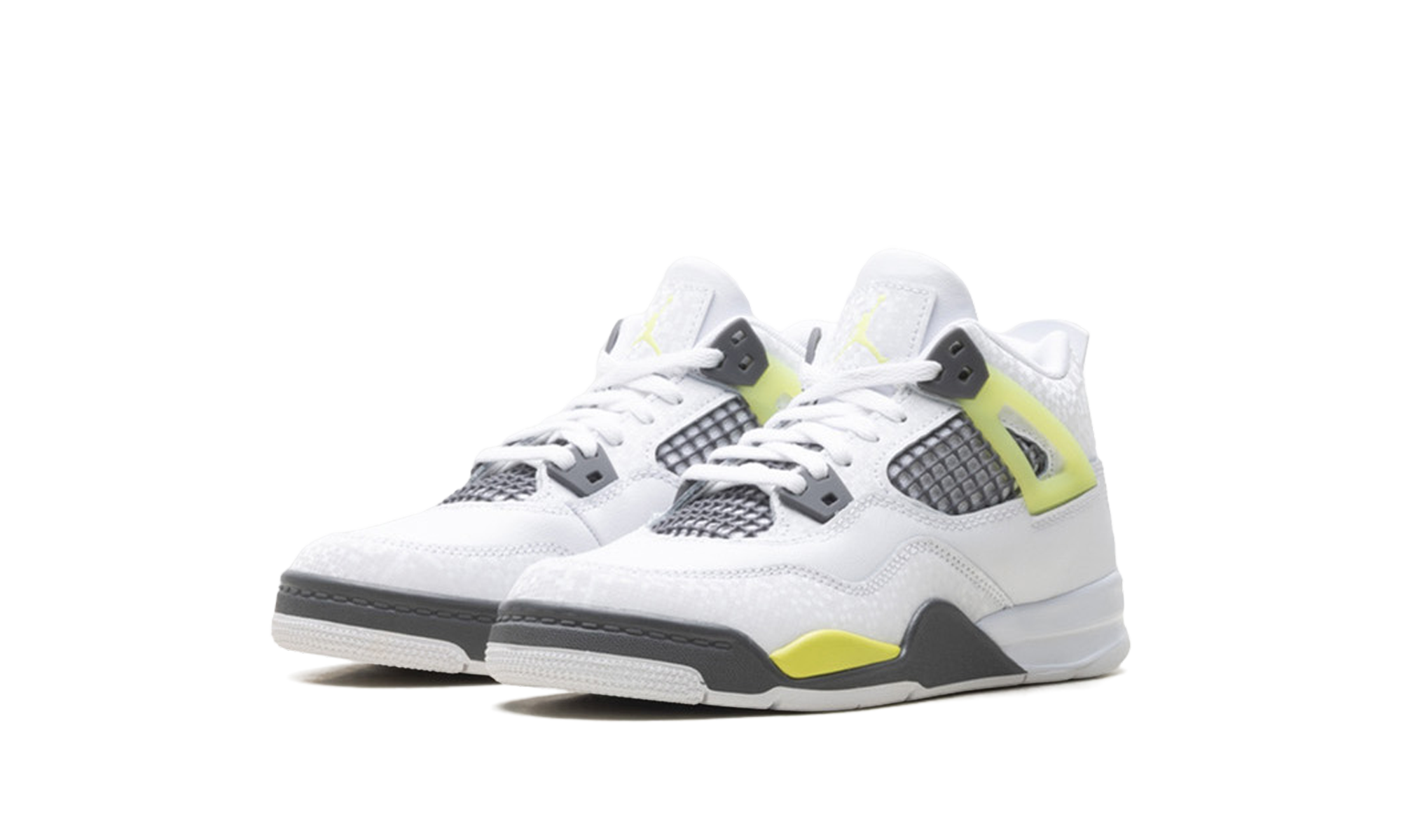 jordan 4 retro light lemon twist ps+HJ5991-100+diagnol left view