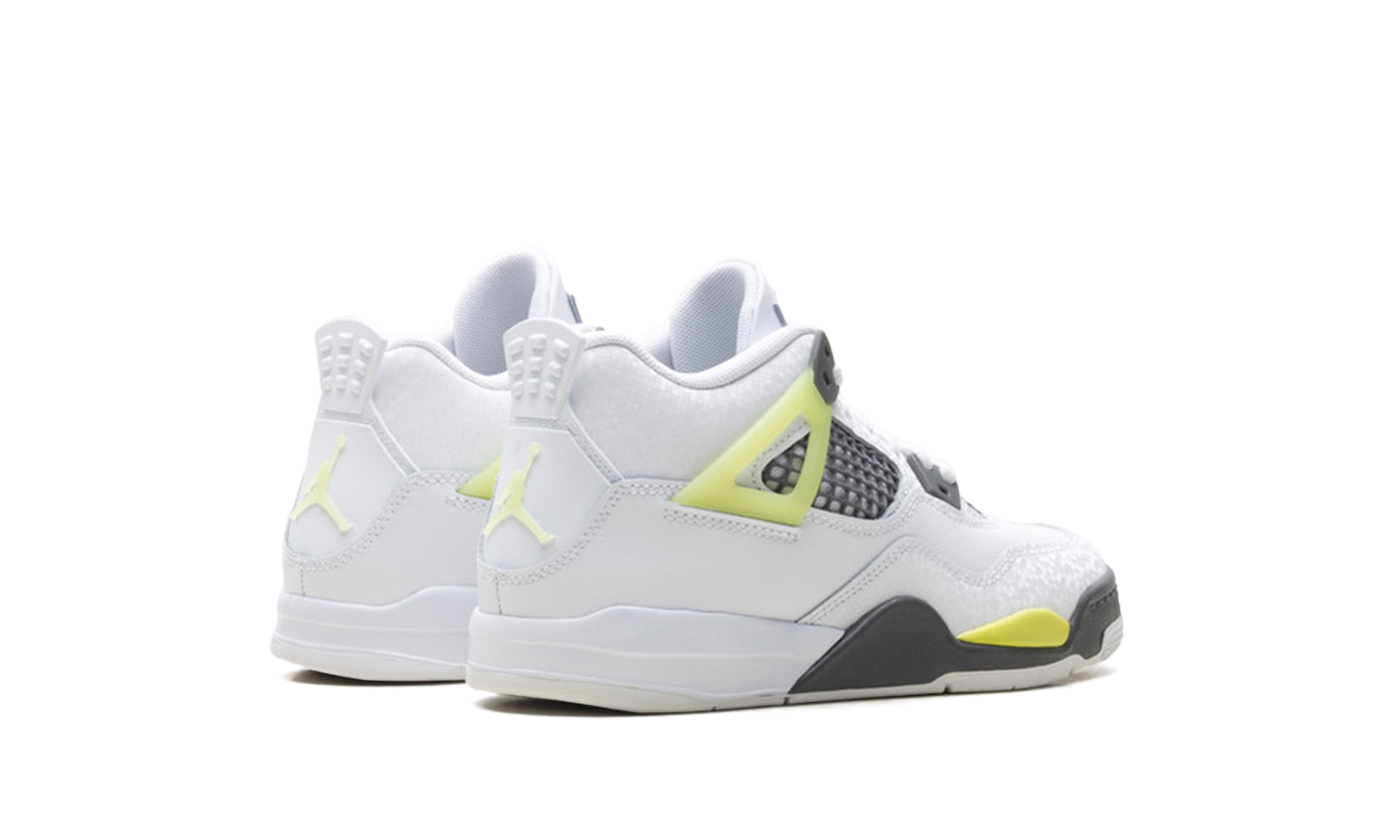 jordan 4 retro light lemon twist ps+HJ5991-100+diagnol right behind view