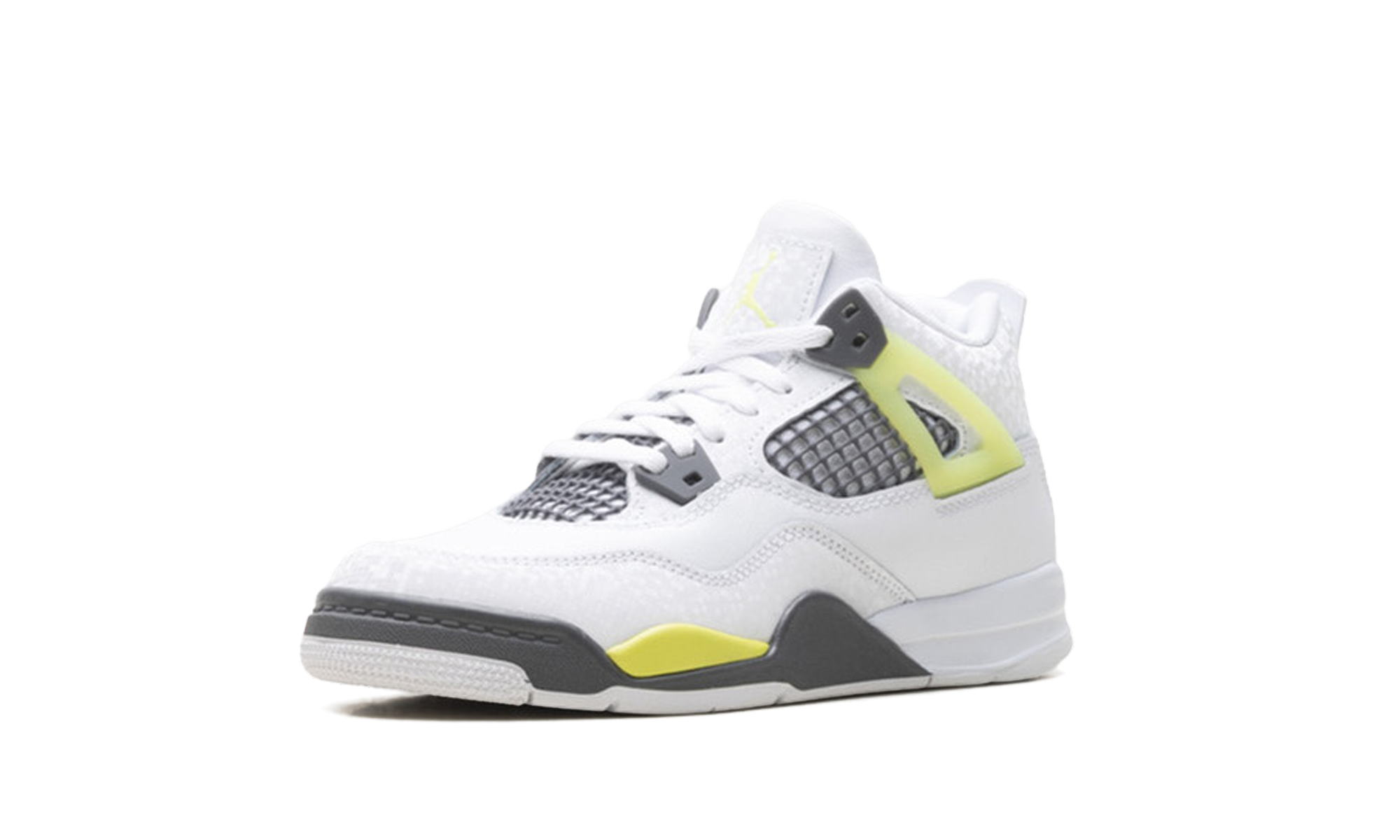 jordan 4 retro light lemon twist ps+HJ5991-100+left diagnol single view
