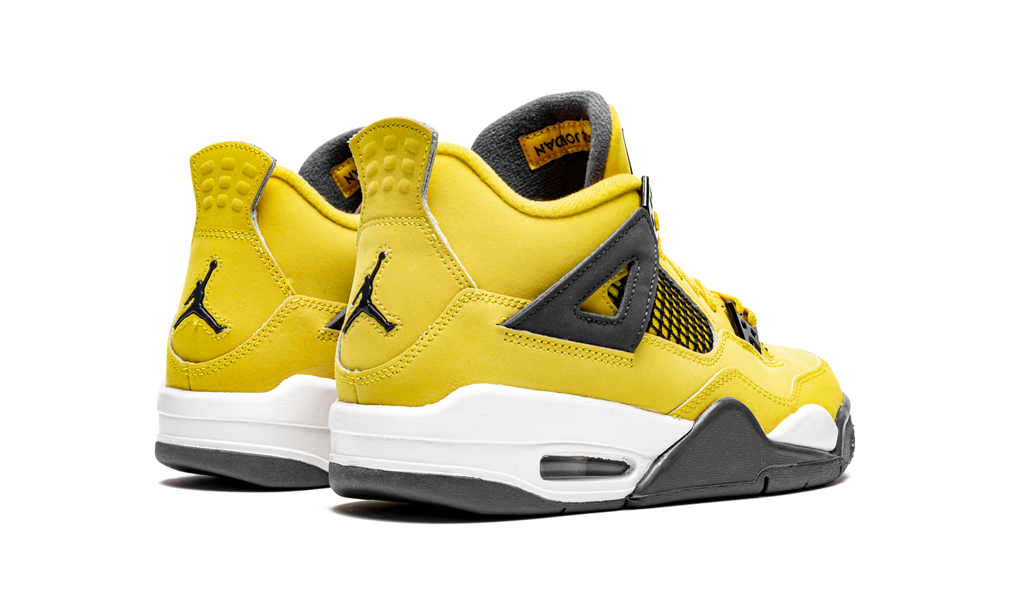 jordan 4 retro lightning 2021 gs+408452-700+diagnol right behind view