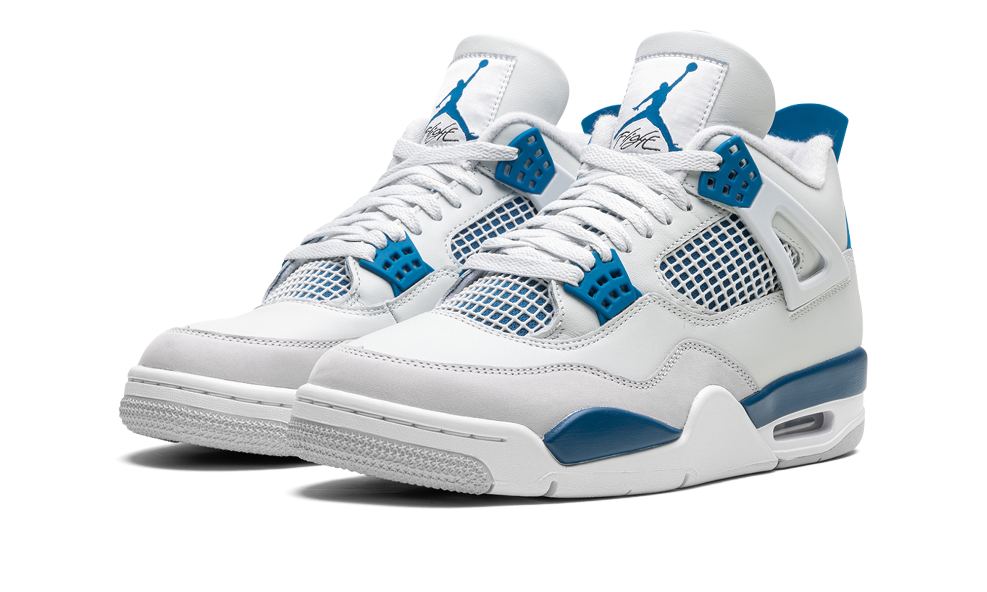 jordan 4 retro military blue 2024+FV5029-141+diagnol left view