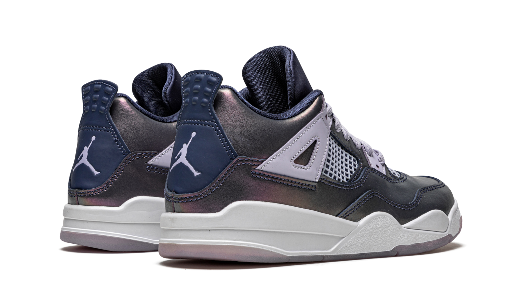 jordan 4 retro monsoon blue ps+BQ9042-400+diagnol right behind view