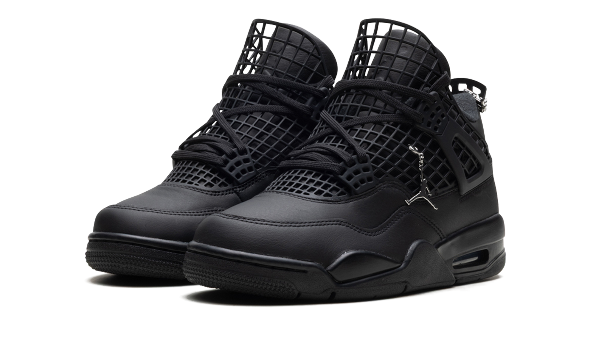 jordan 4 retro net black women s+FN7251-001+diagnol left view