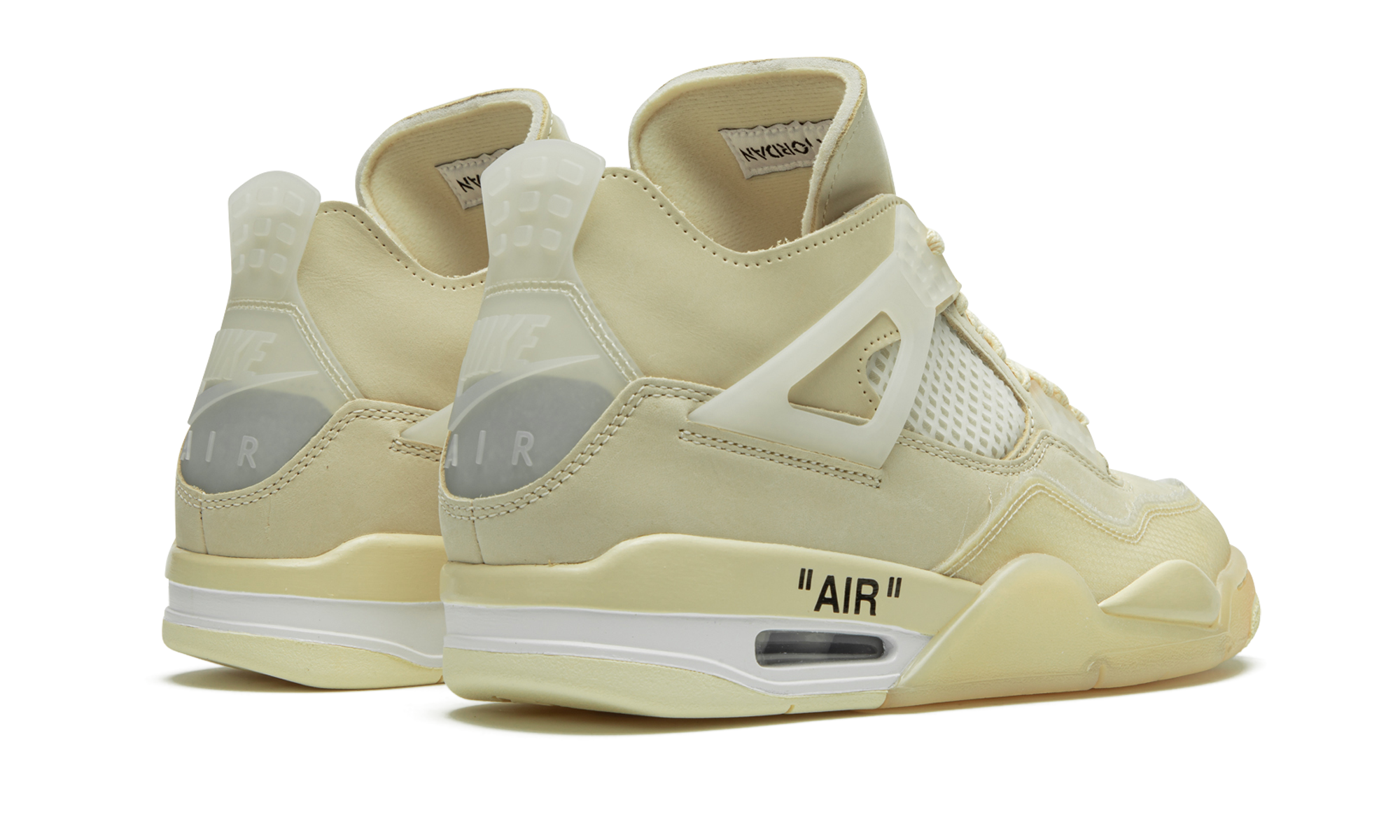 jordan 4 retro off white sail women s+CV9388-100+diagnol right behind view