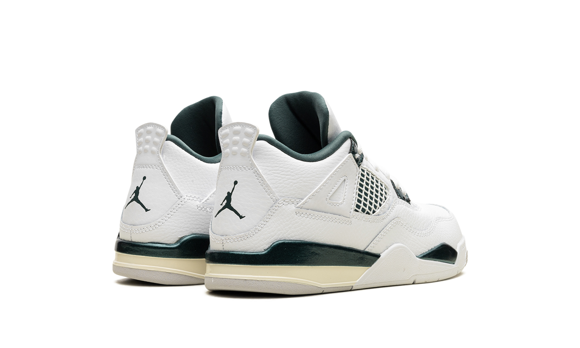 jordan 4 retro oxidized green ps+BQ7669-103+diagnol right behind view