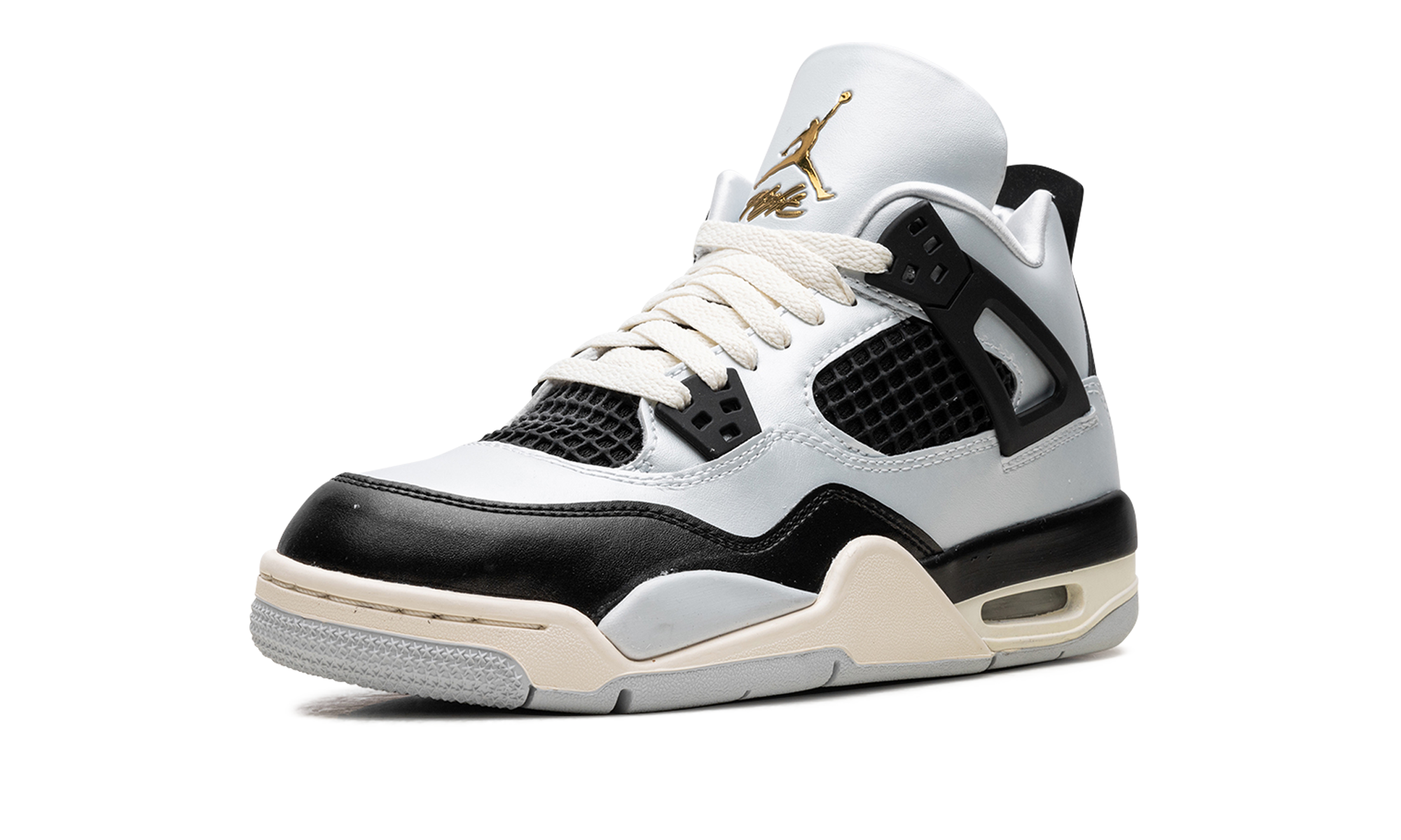 jordan 4 retro platinum gold gs+FZ8585-070+left diagnol single view