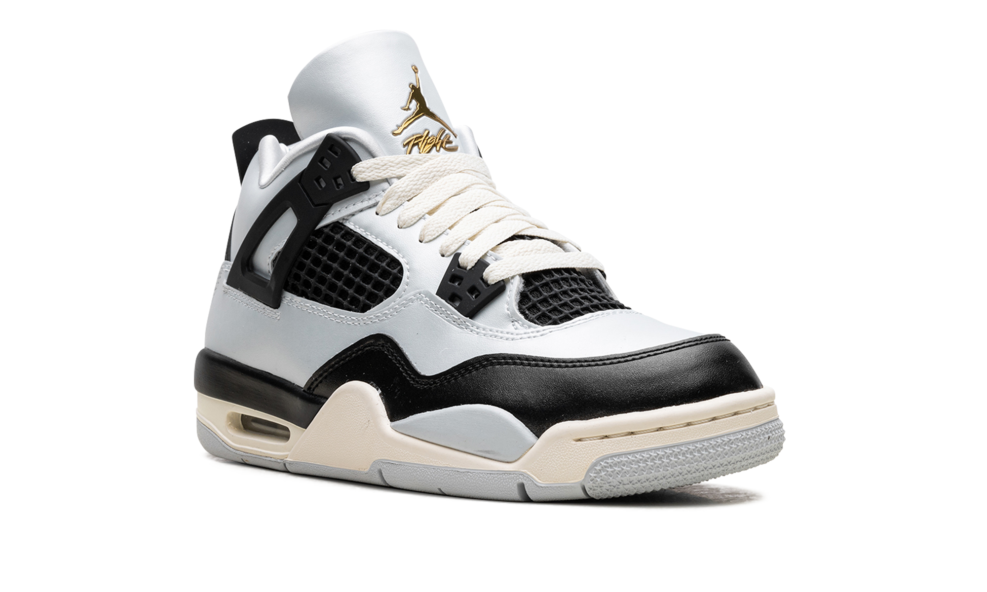 jordan 4 retro platinum gold gs+FZ8585-070+diagnol right view