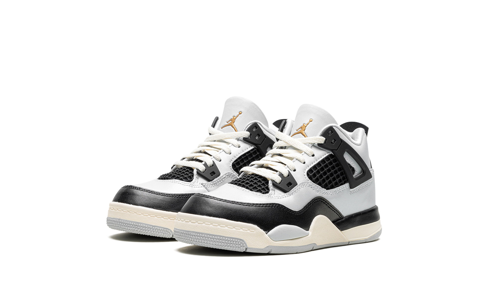jordan 4 retro platinum gold ps+FZ8586-070+diagnol left view