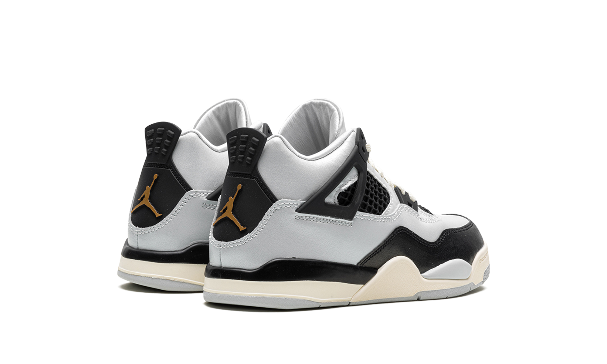 jordan 4 retro platinum gold ps+FZ8586-070+diagnol right behind view