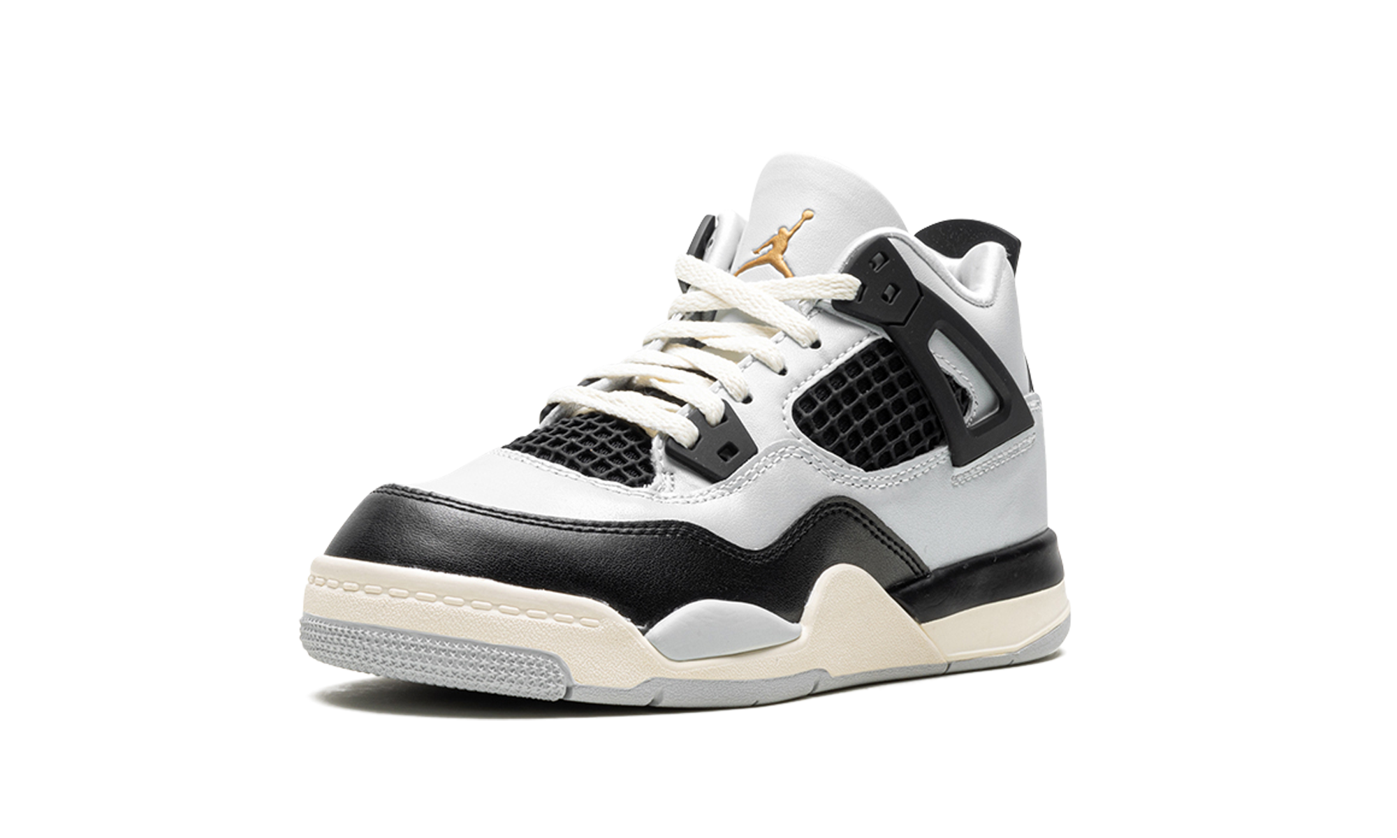 jordan 4 retro platinum gold ps+FZ8586-070+left diagnol single view