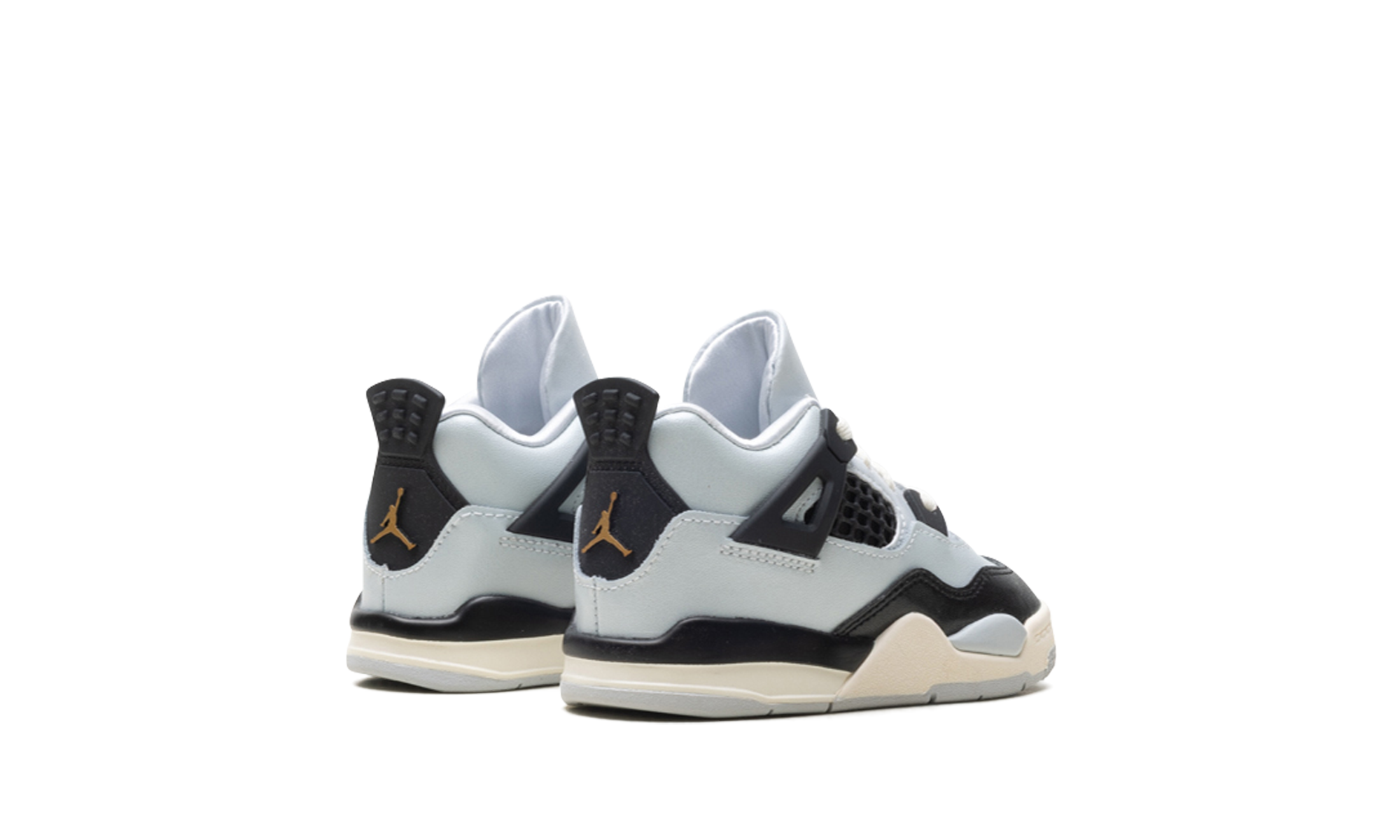 jordan 4 retro platinum gold td+FZ8584-070+diagnol right behind view