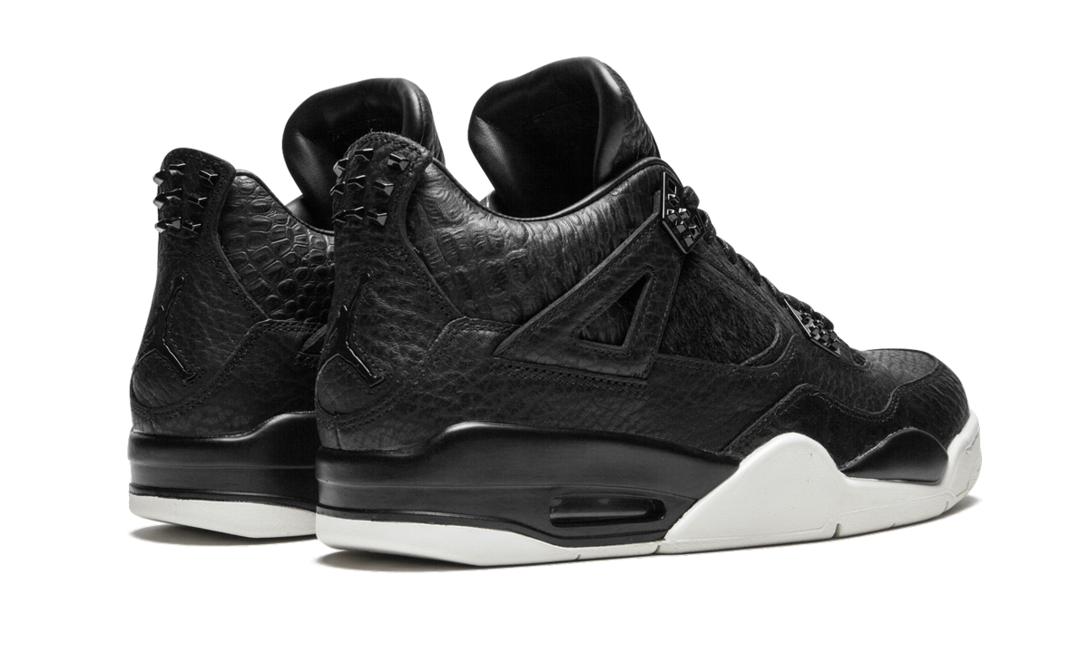 jordan 4 retro pony hair black+819139-010+diagnol right behind view