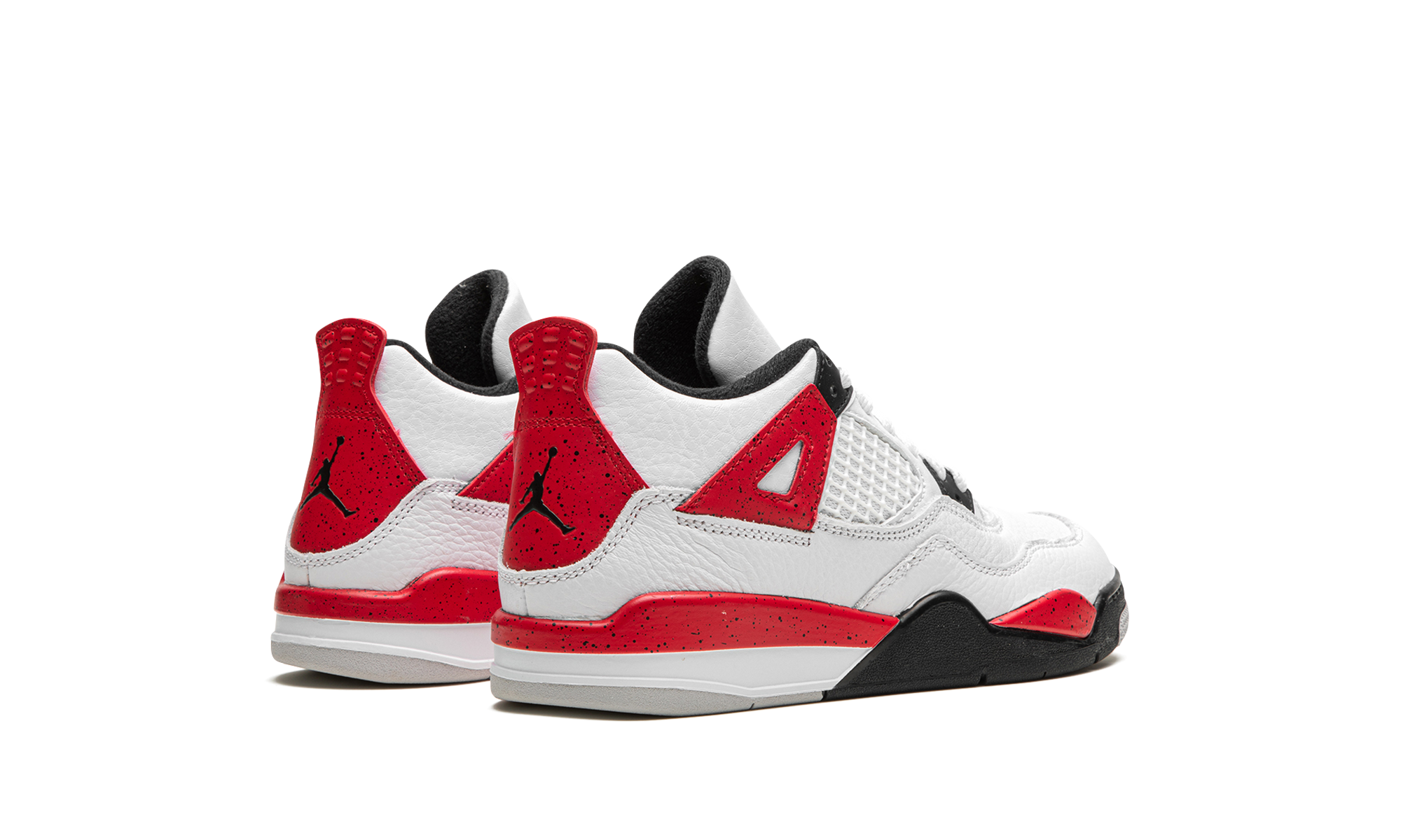 jordan 4 retro red cement ps+BQ7669-161+diagnol right behind view