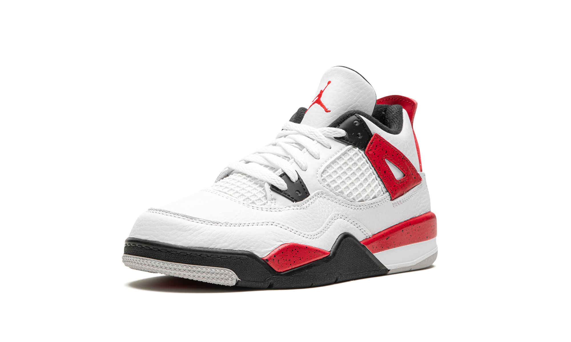 jordan 4 retro red cement ps+BQ7669-161+left diagnol single view