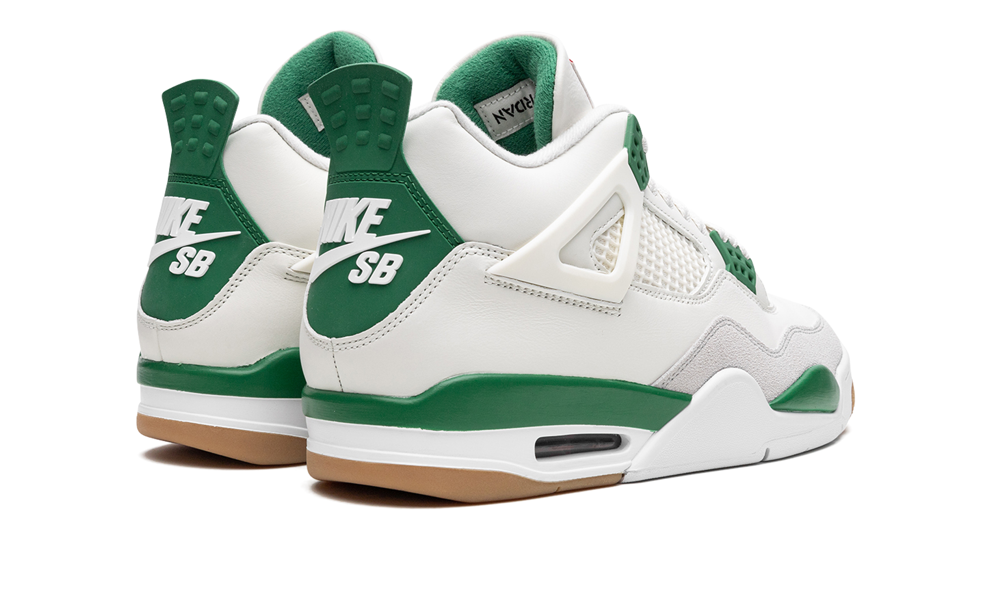 jordan 4 retro sb pine green+DR5415-103+diagnol right behind view
