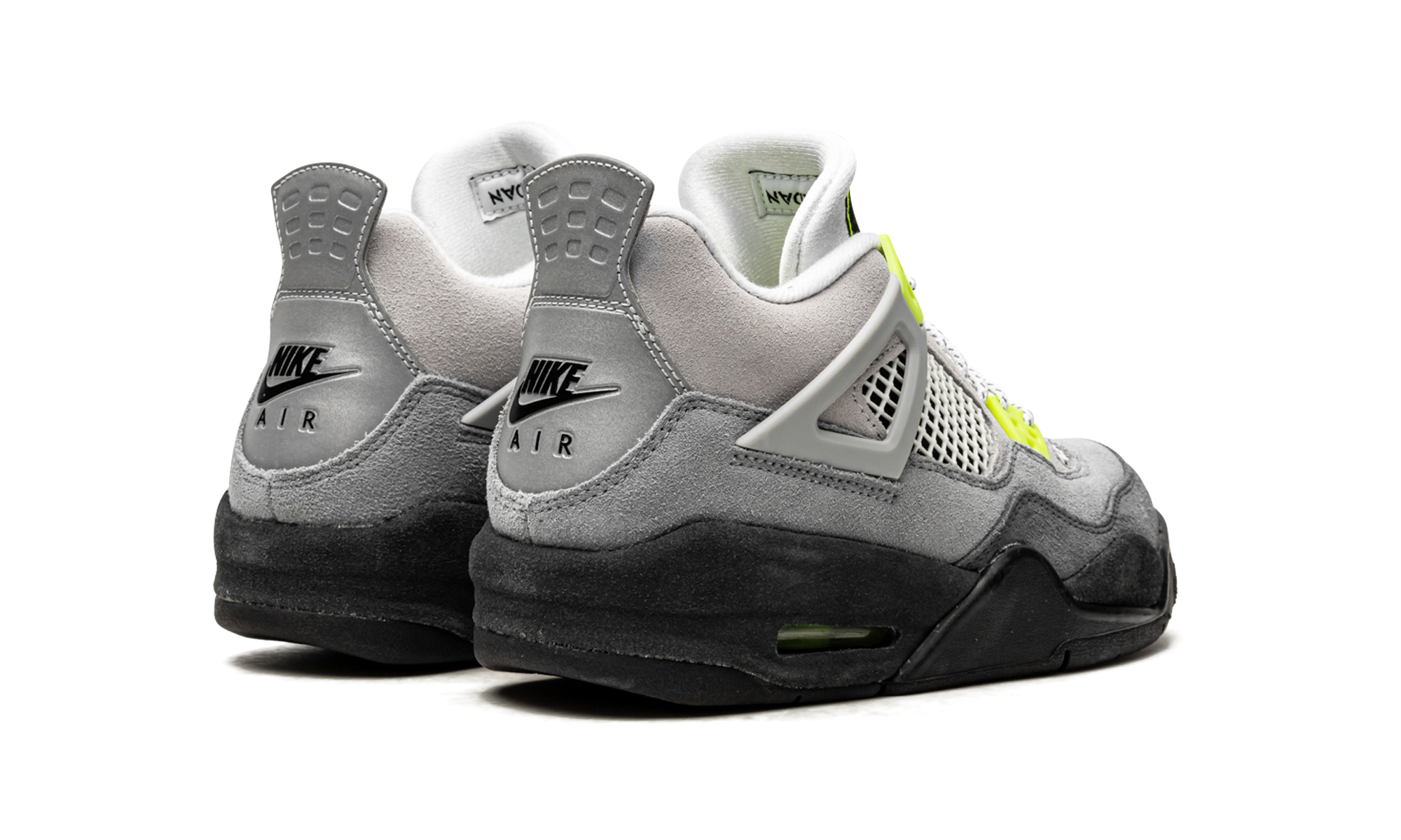 jordan 4 retro se 95 neon gs+CT5343-007+diagnol right behind view