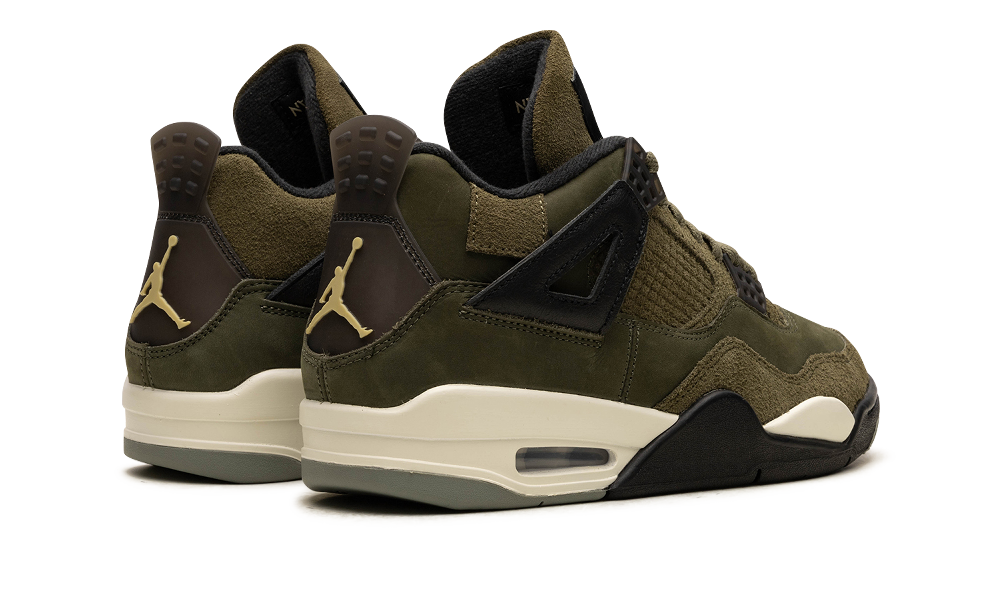 jordan 4 retro se craft medium olive+FB9927-200+diagnol right behind view