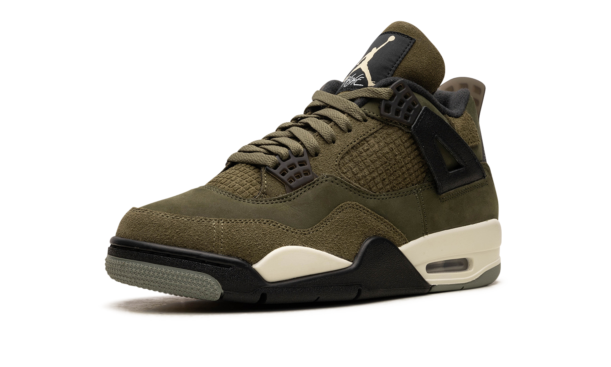 jordan 4 retro se craft medium olive+FB9927-200+left diagnol single view