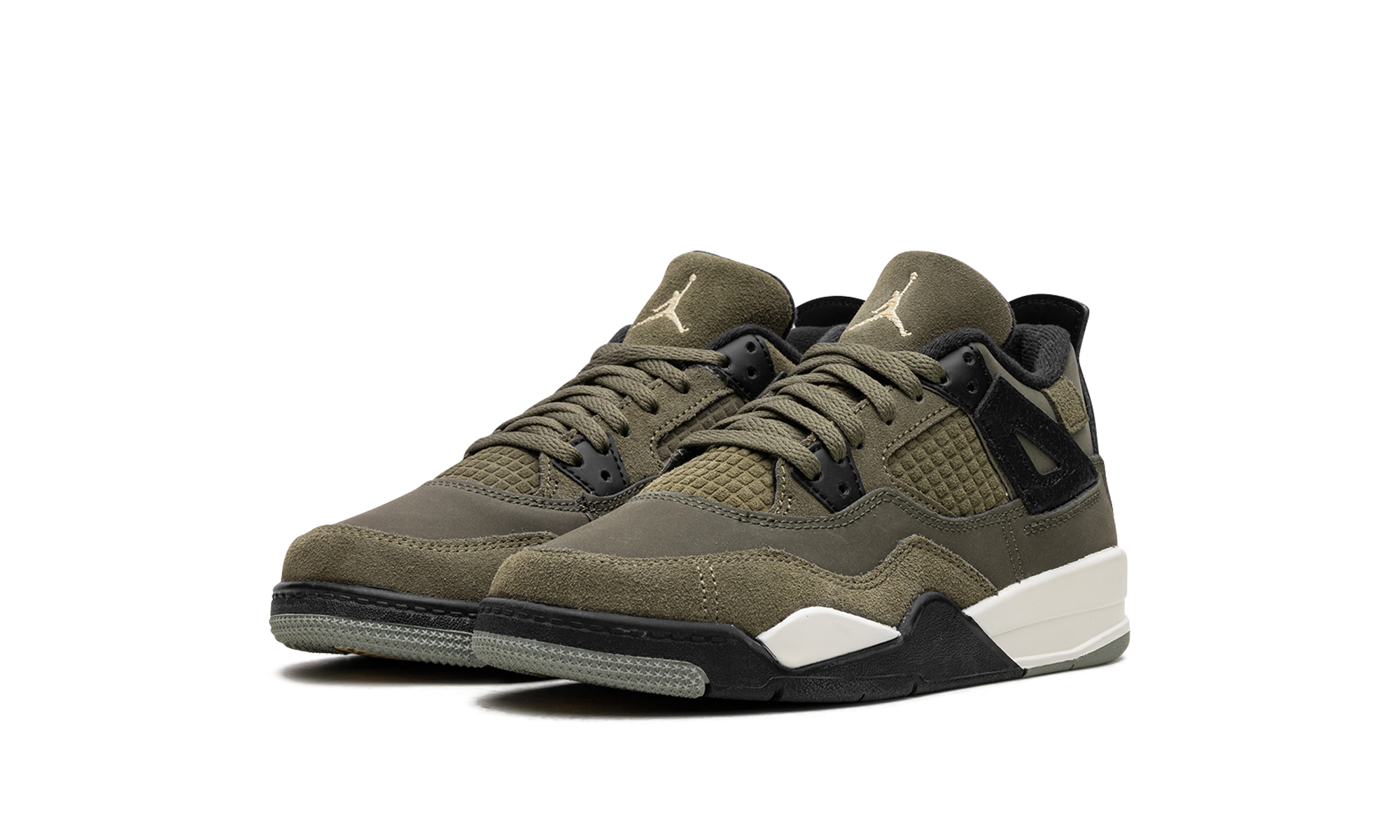 jordan 4 retro se craft medium olive ps+FB9929-200+diagnol left view
