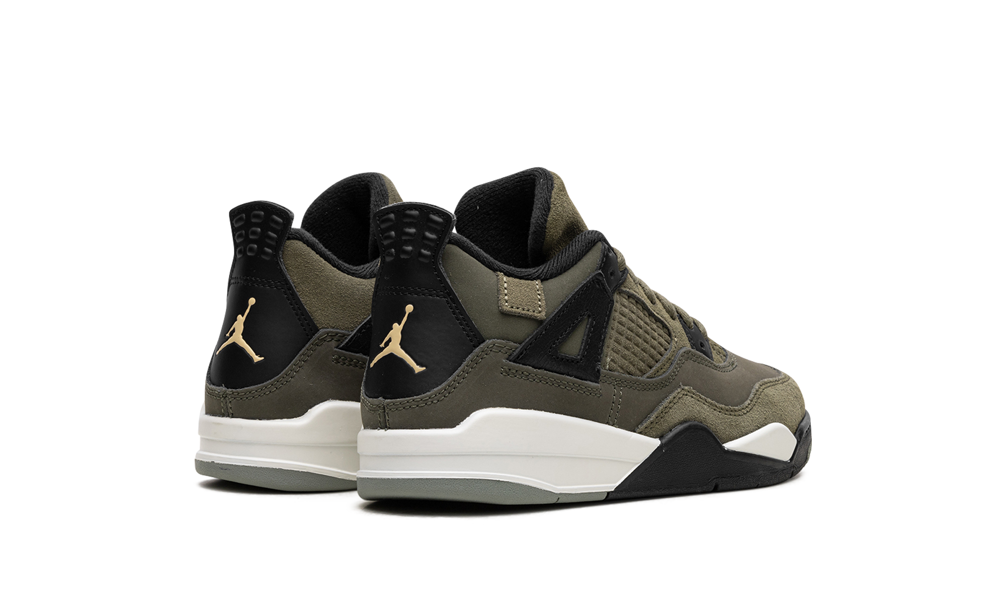 jordan 4 retro se craft medium olive ps+FB9929-200+diagnol right behind view