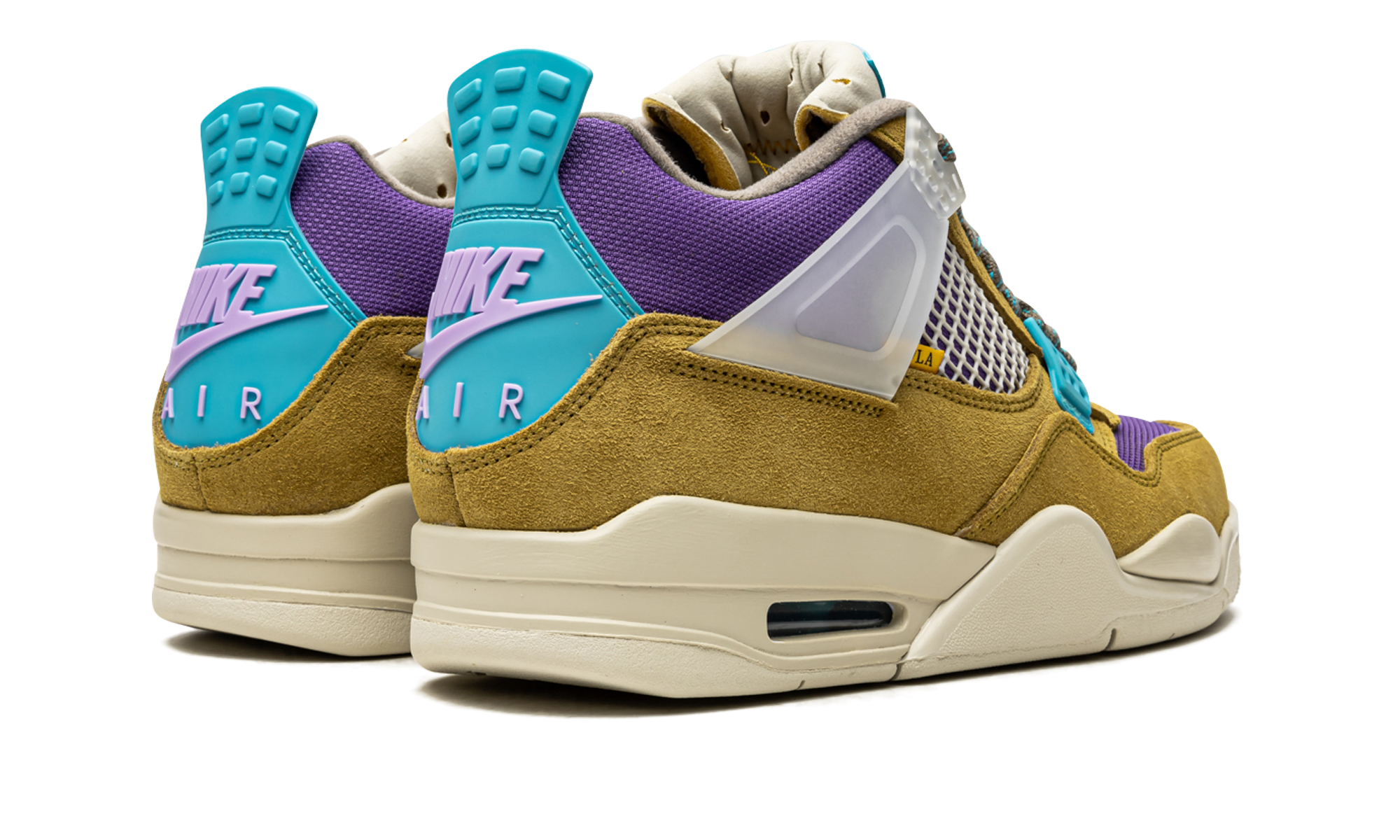 jordan 4 retro sp 30th anniversary union desert moss+DJ5718-300+diagnol right behind view