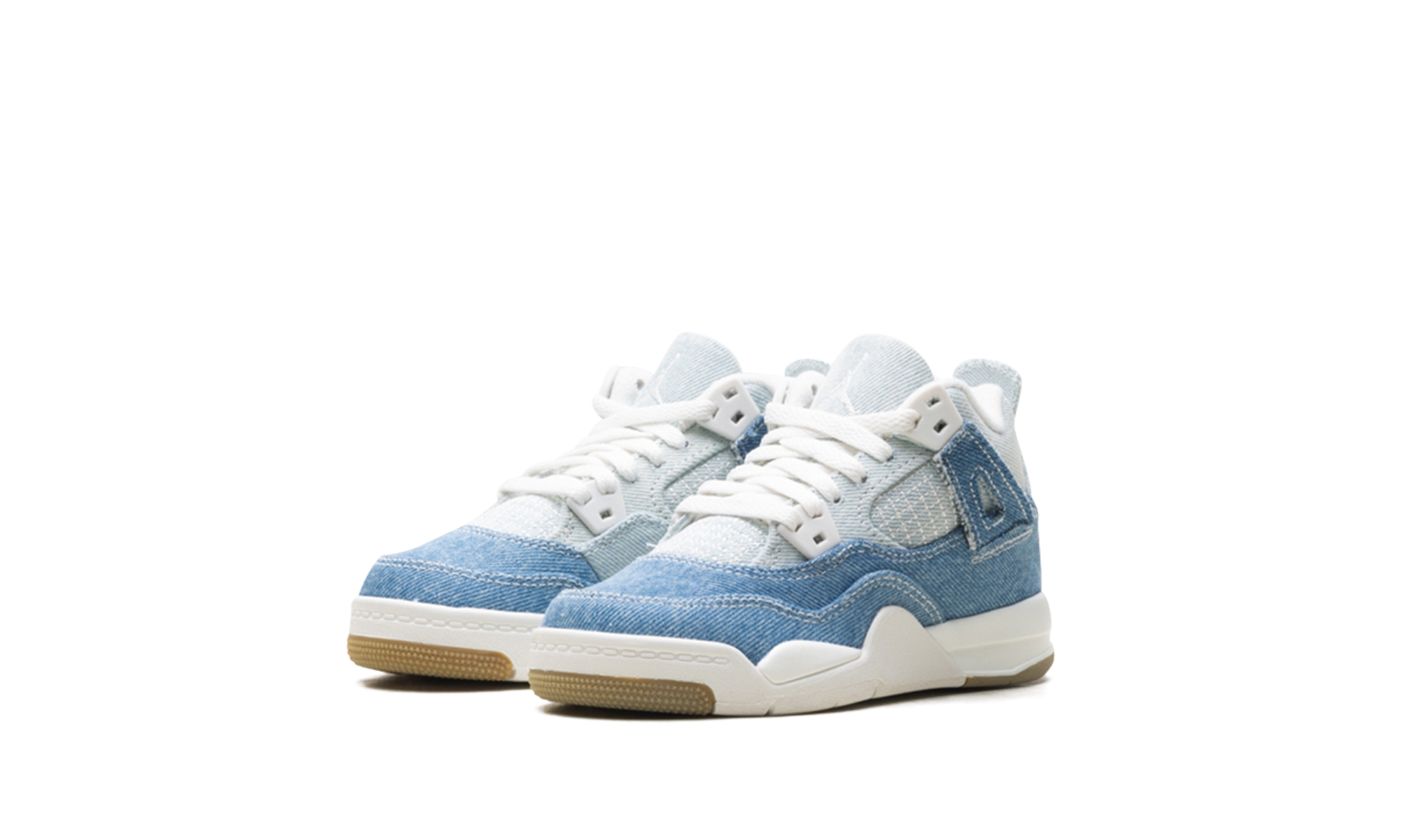 jordan 4 retro tex denim worn blue ps+IB6715-100+diagnol left view