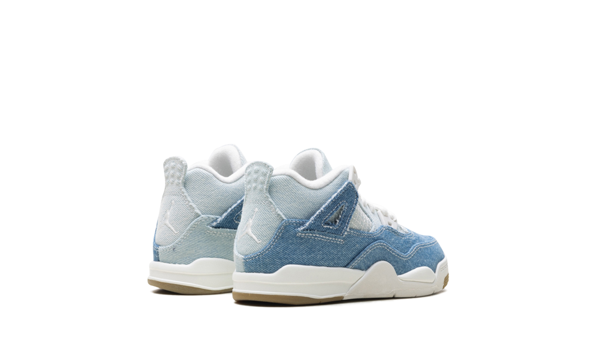jordan 4 retro tex denim worn blue ps+IB6715-100+diagnol right behind view