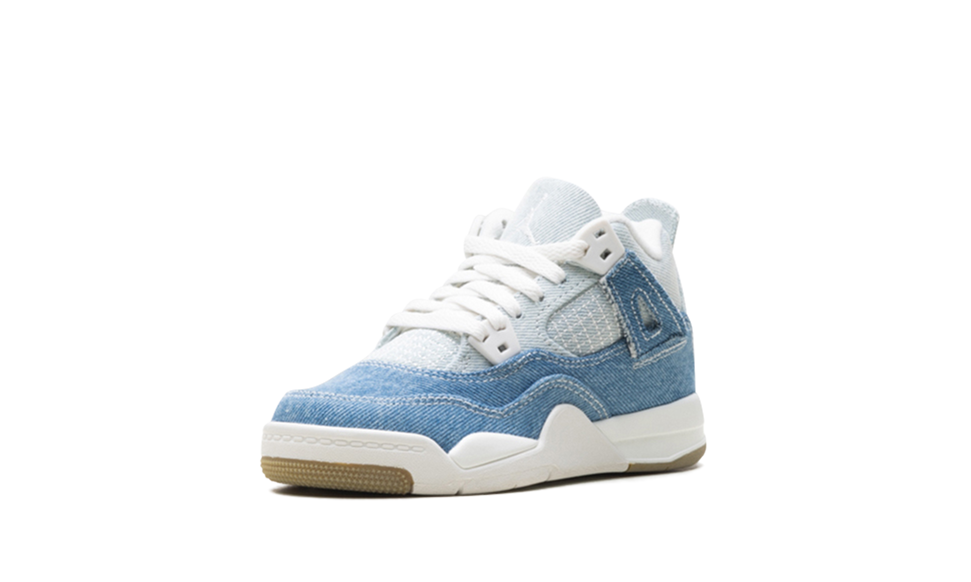 jordan 4 retro tex denim worn blue ps+IB6715-100+left diagnol single view