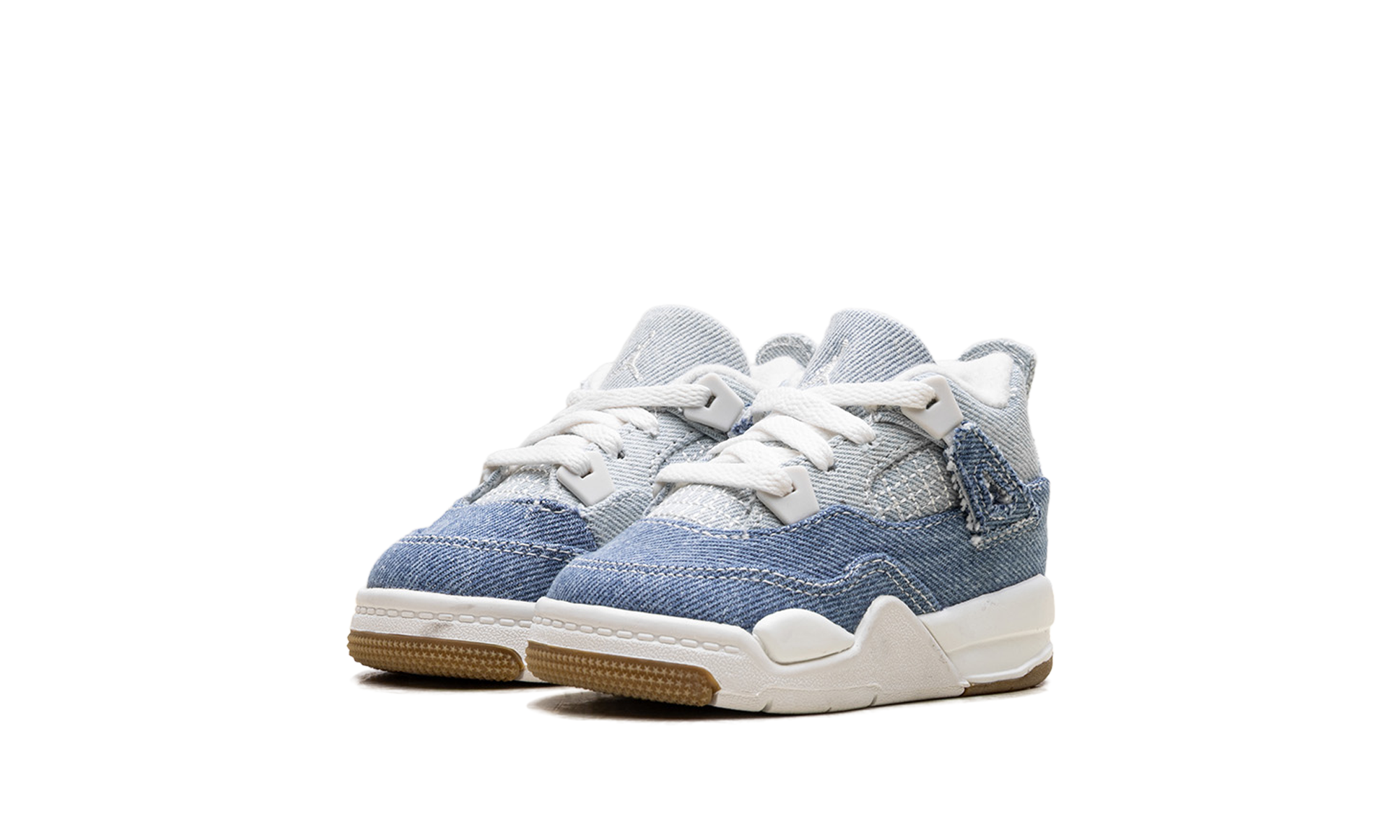 jordan 4 retro tex denim worn blue td+IB6714-100+diagnol left view
