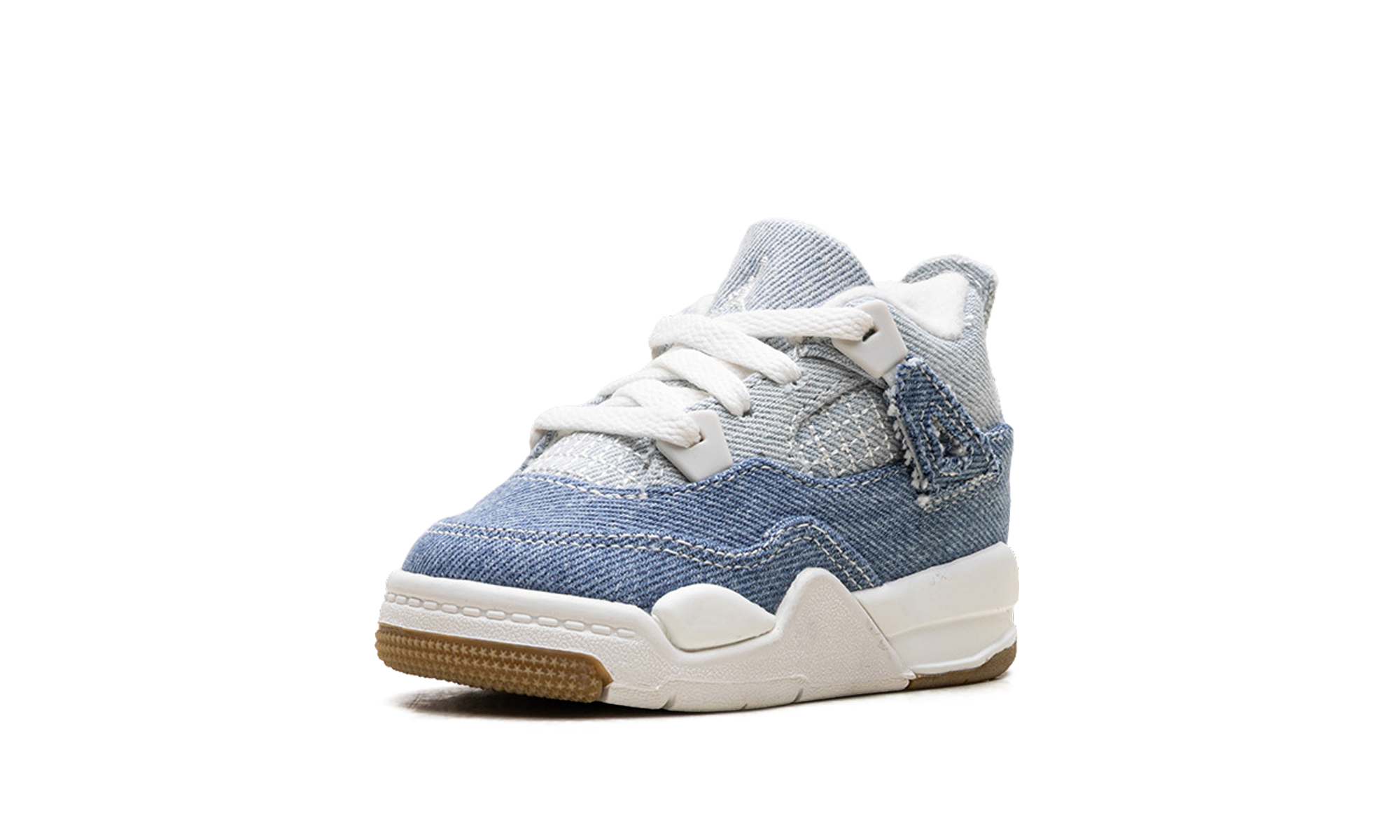 jordan 4 retro tex denim worn blue td+IB6714-100+left diagnol single view