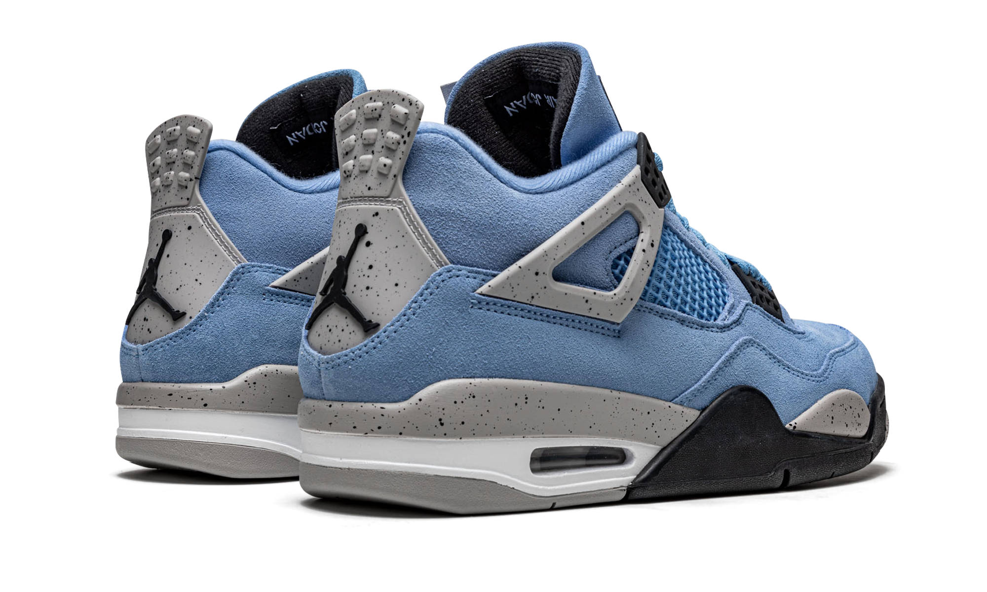 jordan 4 retro university blue+CT8527-400+diagnol right behind view
