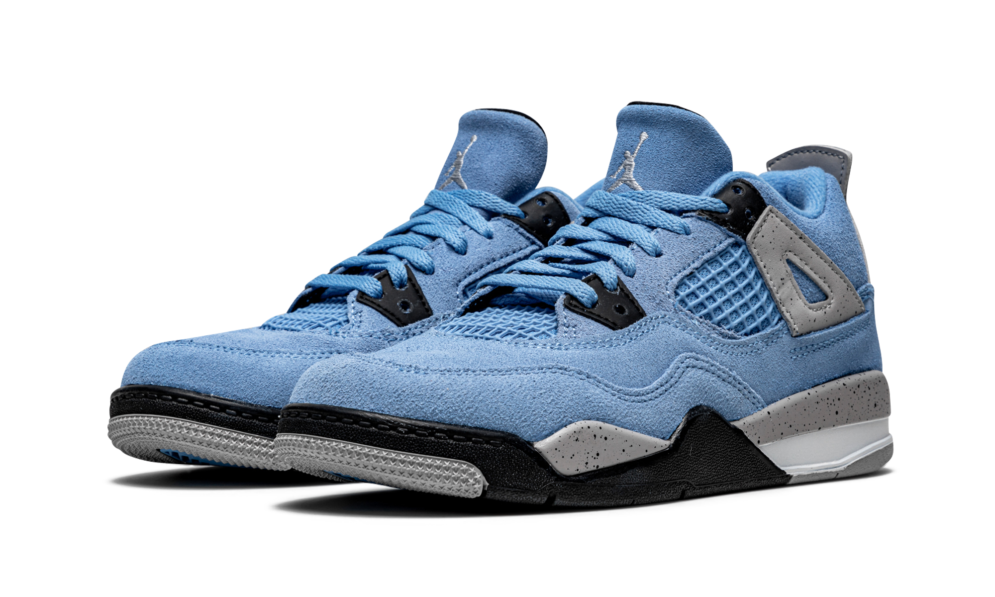 jordan 4 retro university blue ps+BQ7669-400+diagnol left view