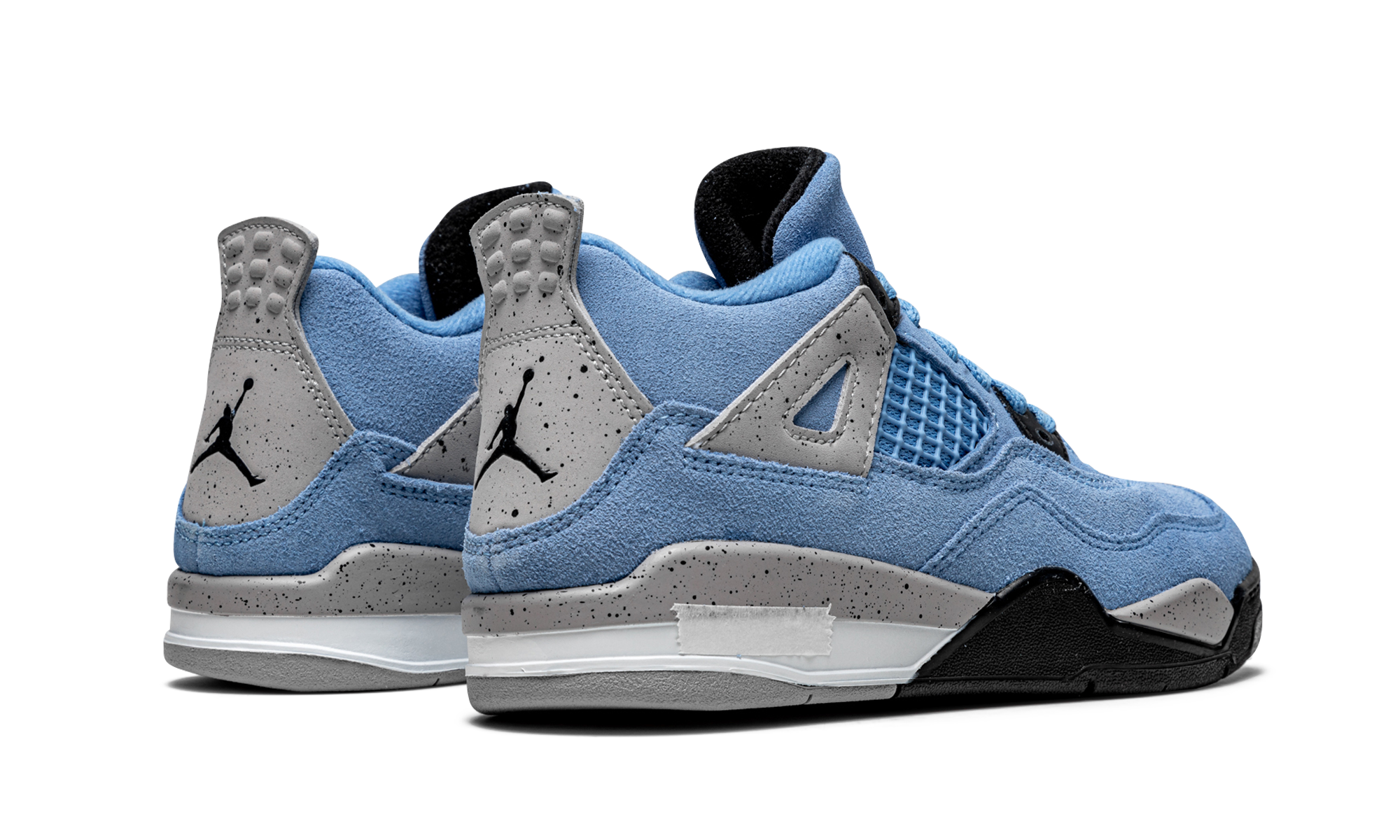 jordan 4 retro university blue ps+BQ7669-400+diagnol right behind view