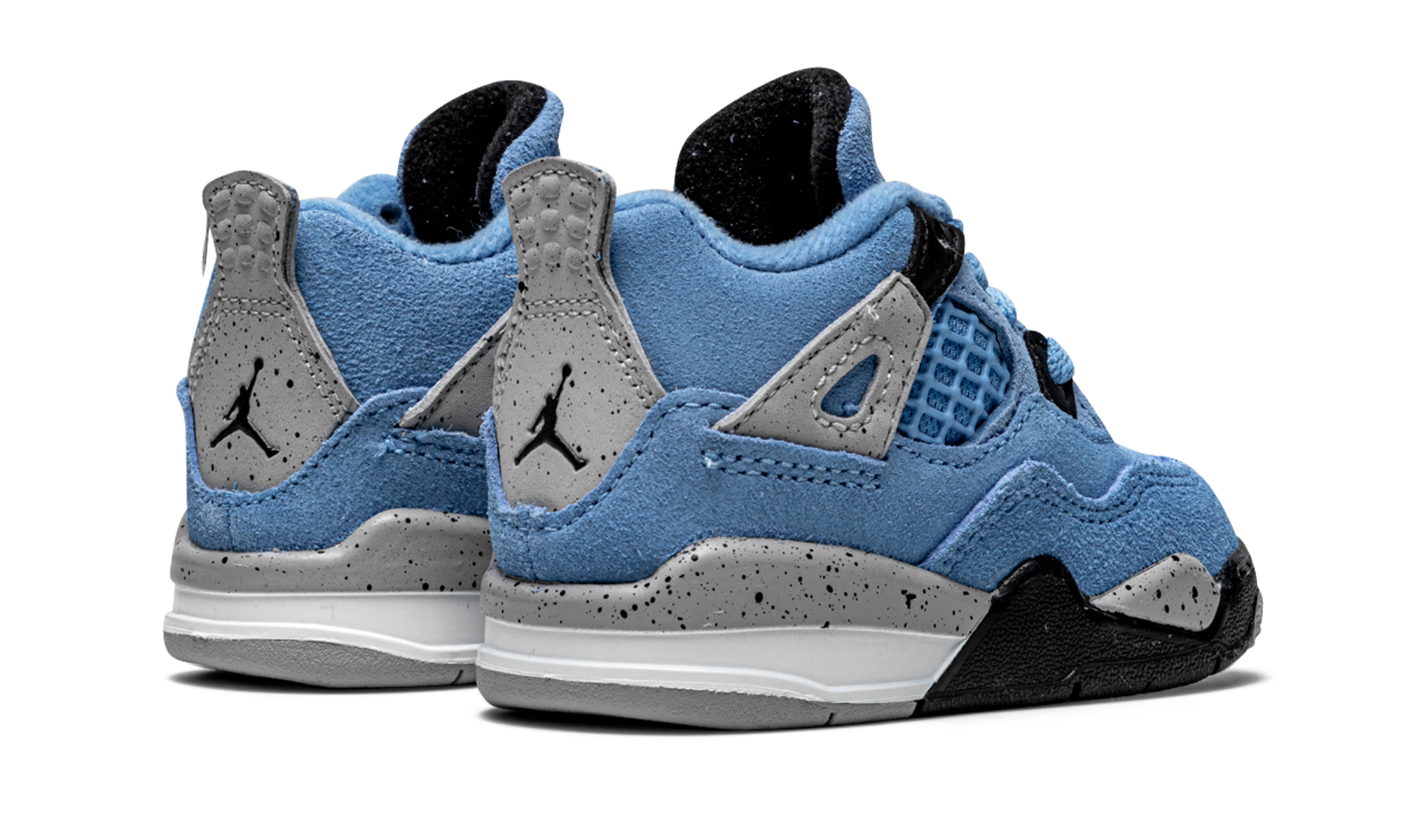 jordan 4 retro university blue td+BQ7670-400+diagnol right behind view
