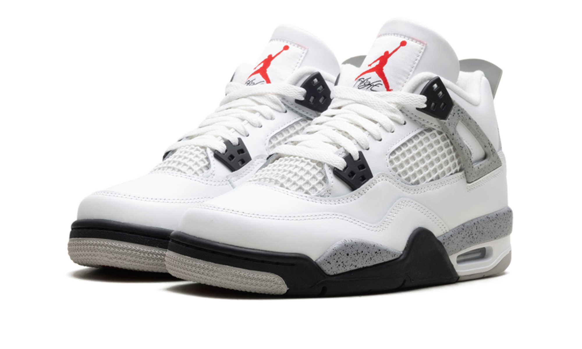 jordan 4 retro white cement 2025 gs+IB4171-100+diagnol left view
