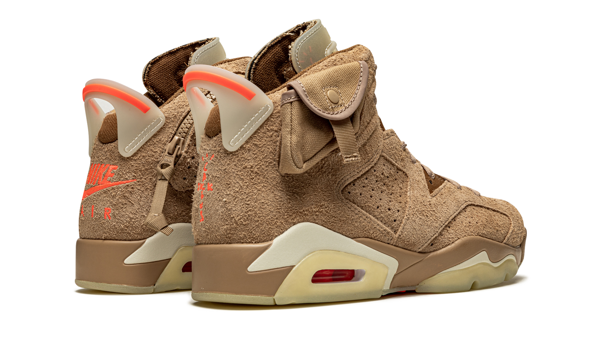 jordan 6 retro travis scott british khaki+DH0690-200+diagnol right behind view