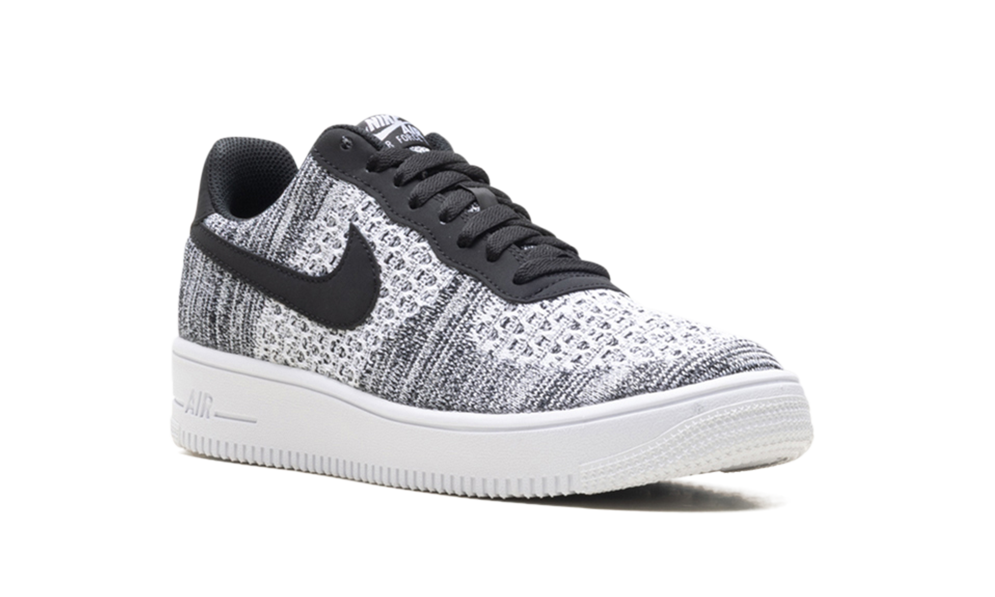 nike air force 1 flyknit 2 black pure platinum+AV3042-001+diagnol right view