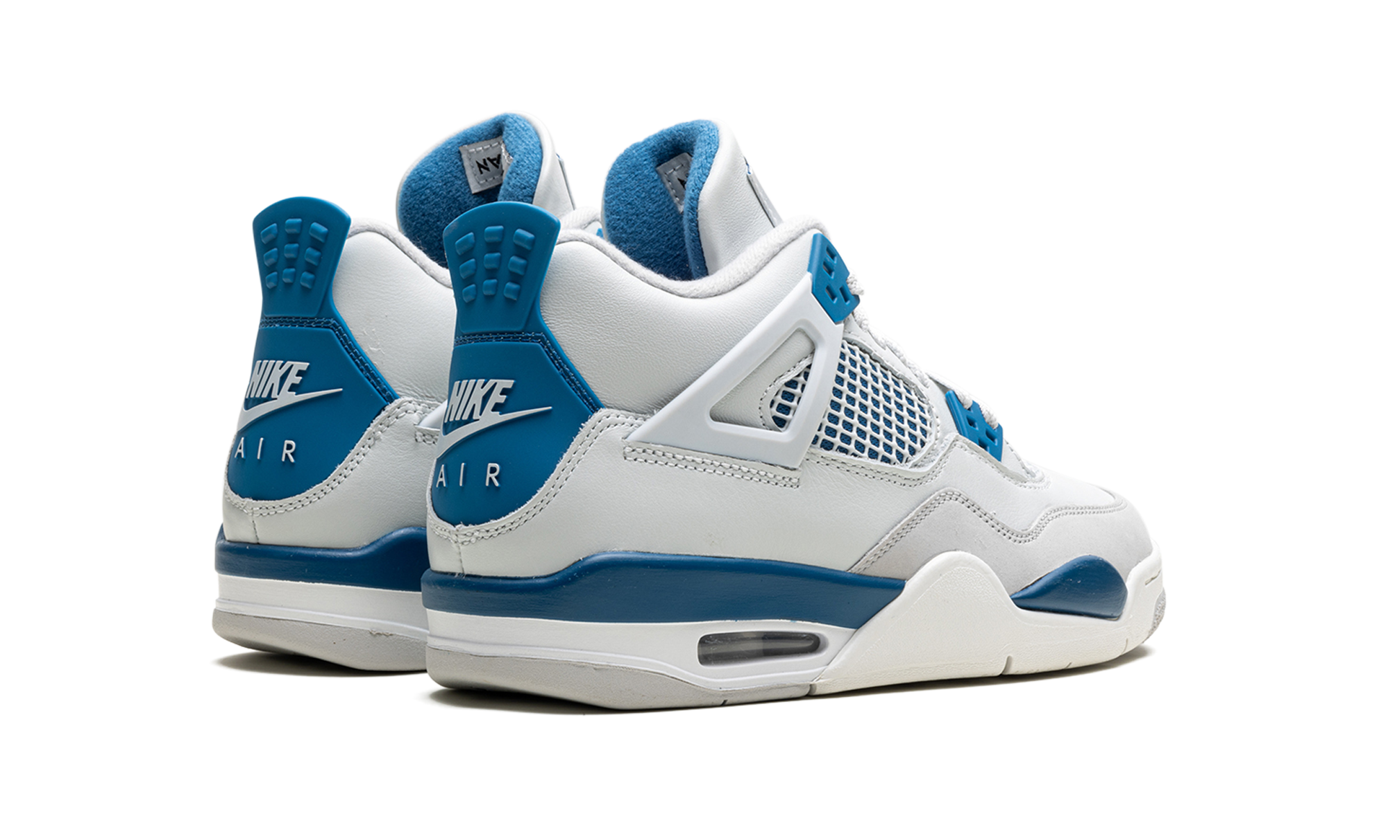 jordan 4 retro military blue 2024 gs+HF4281-141+diagnol right behind view