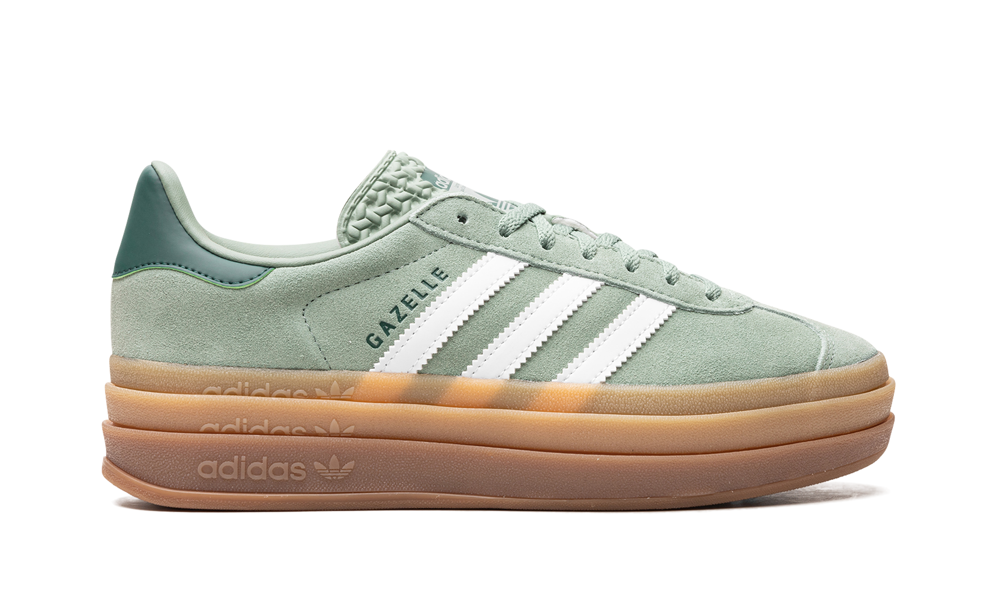 adidas gazelle bold silver green gum womens+ID6998+right view
