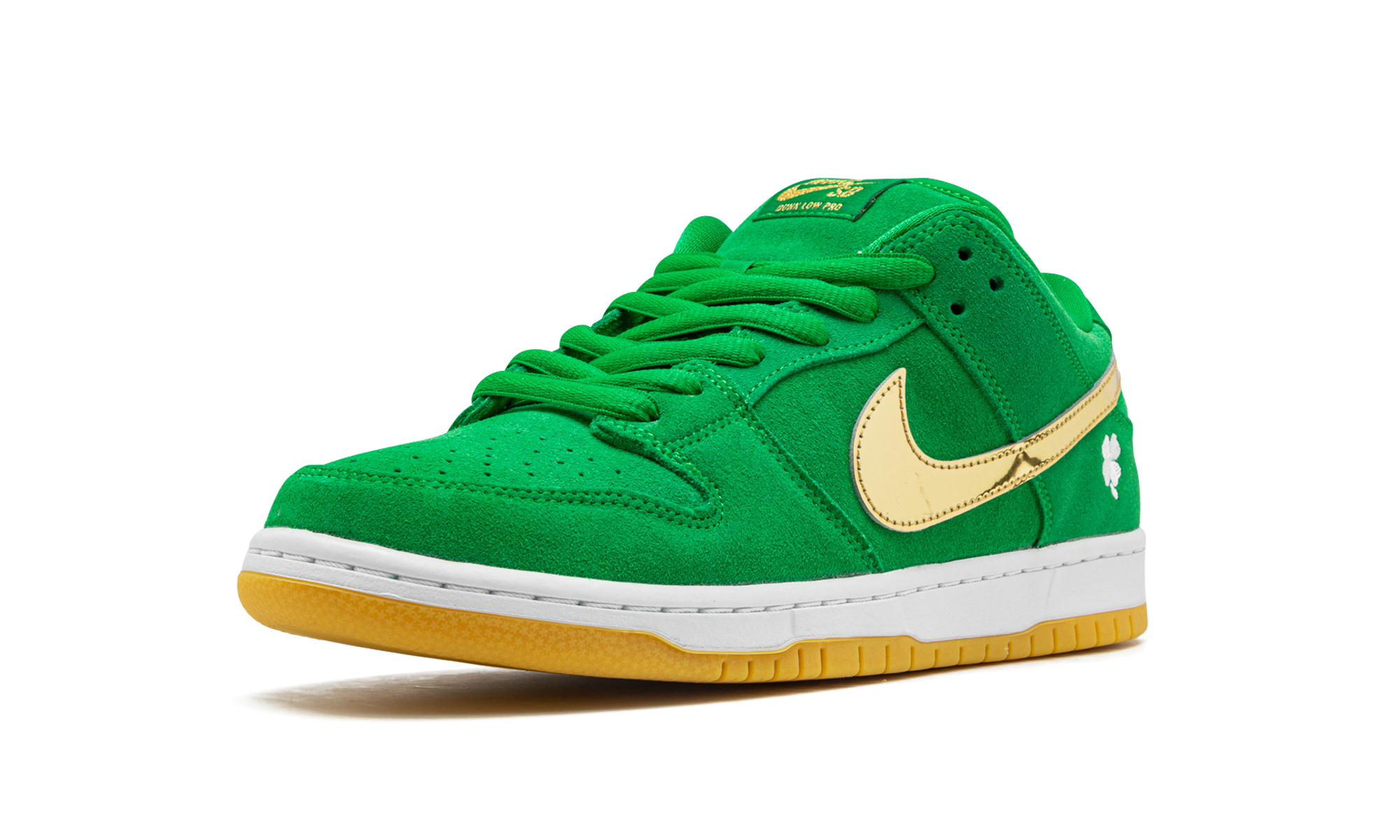 nike sb dunk low pro st patrick s day 2022+BQ6817-303+left diagnol single view