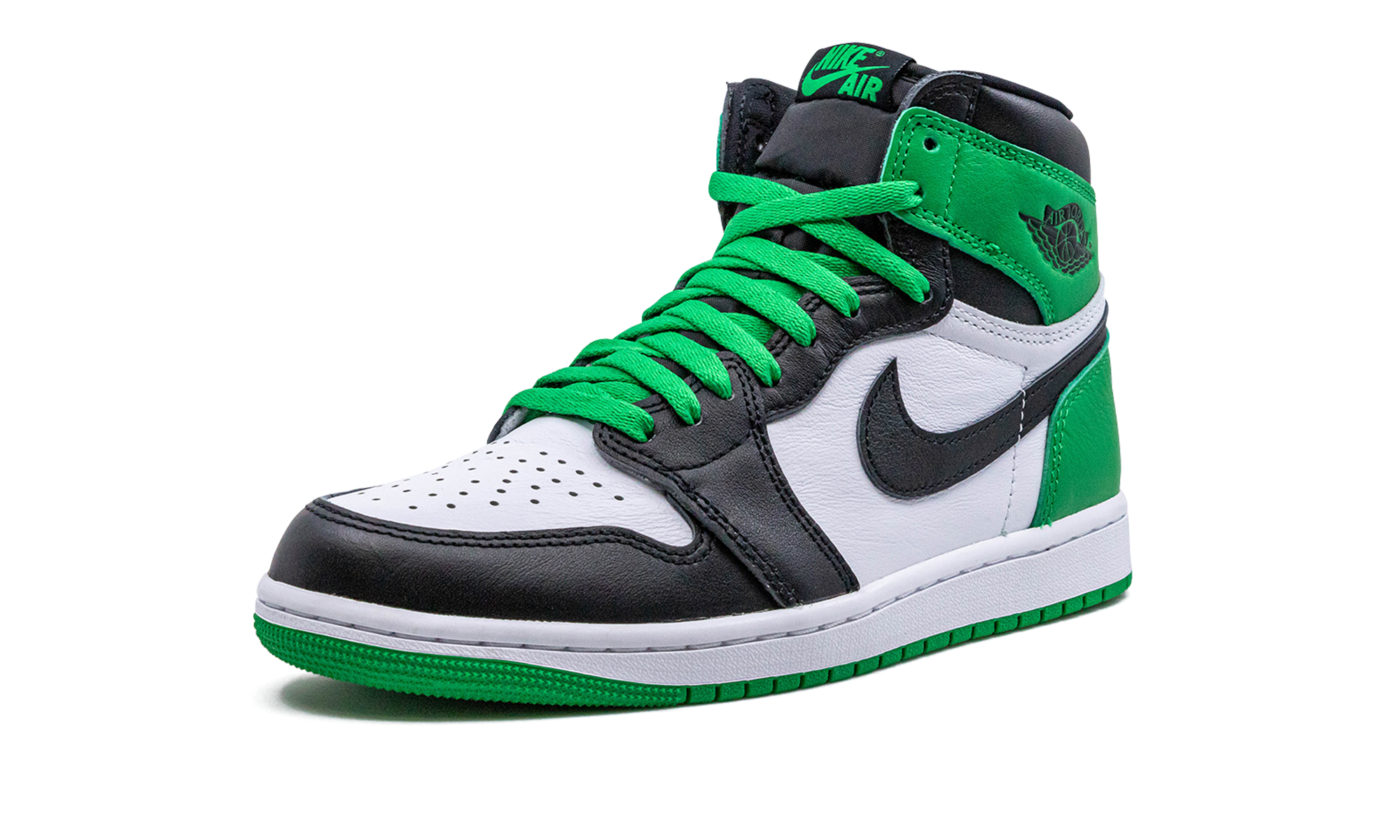 jordan 1 retro high og lucky green+DZ5485-031+left diagnol single view