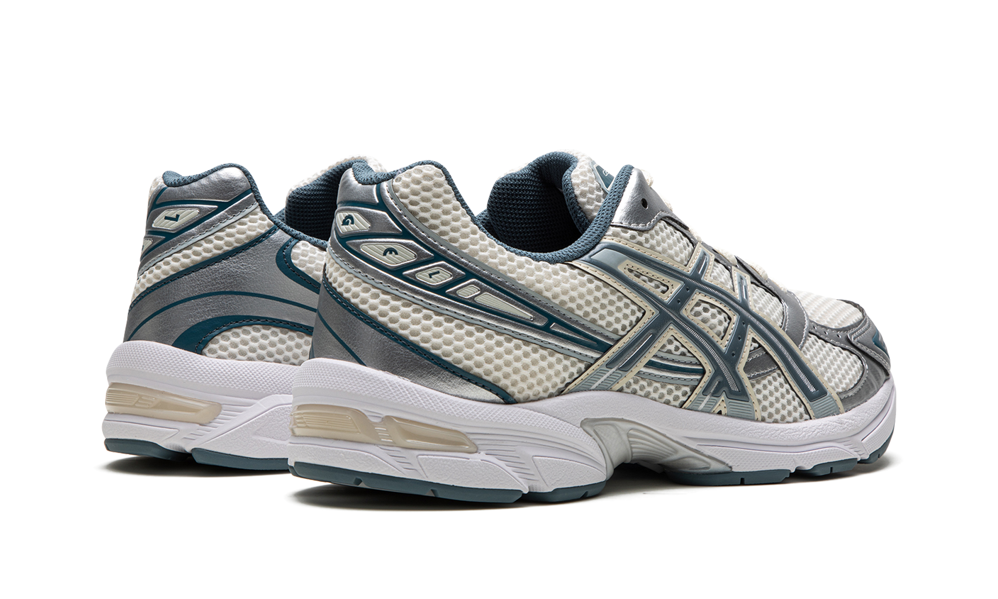 asics gel 1130 cream ironclad+1201A256-115+diagnol right behind view